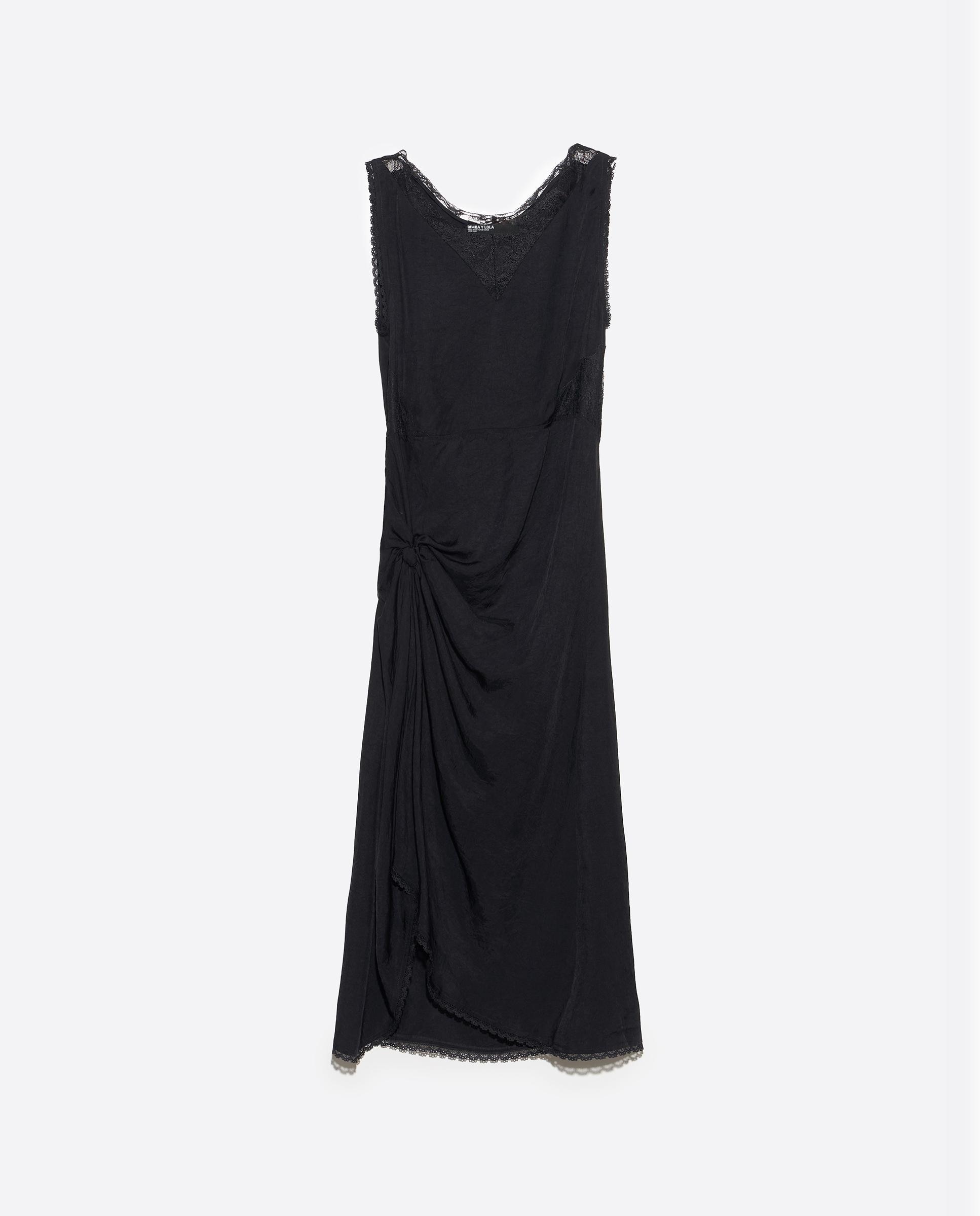 Vestido nudo encaje - Bimba y Lola - Negro Negro-7