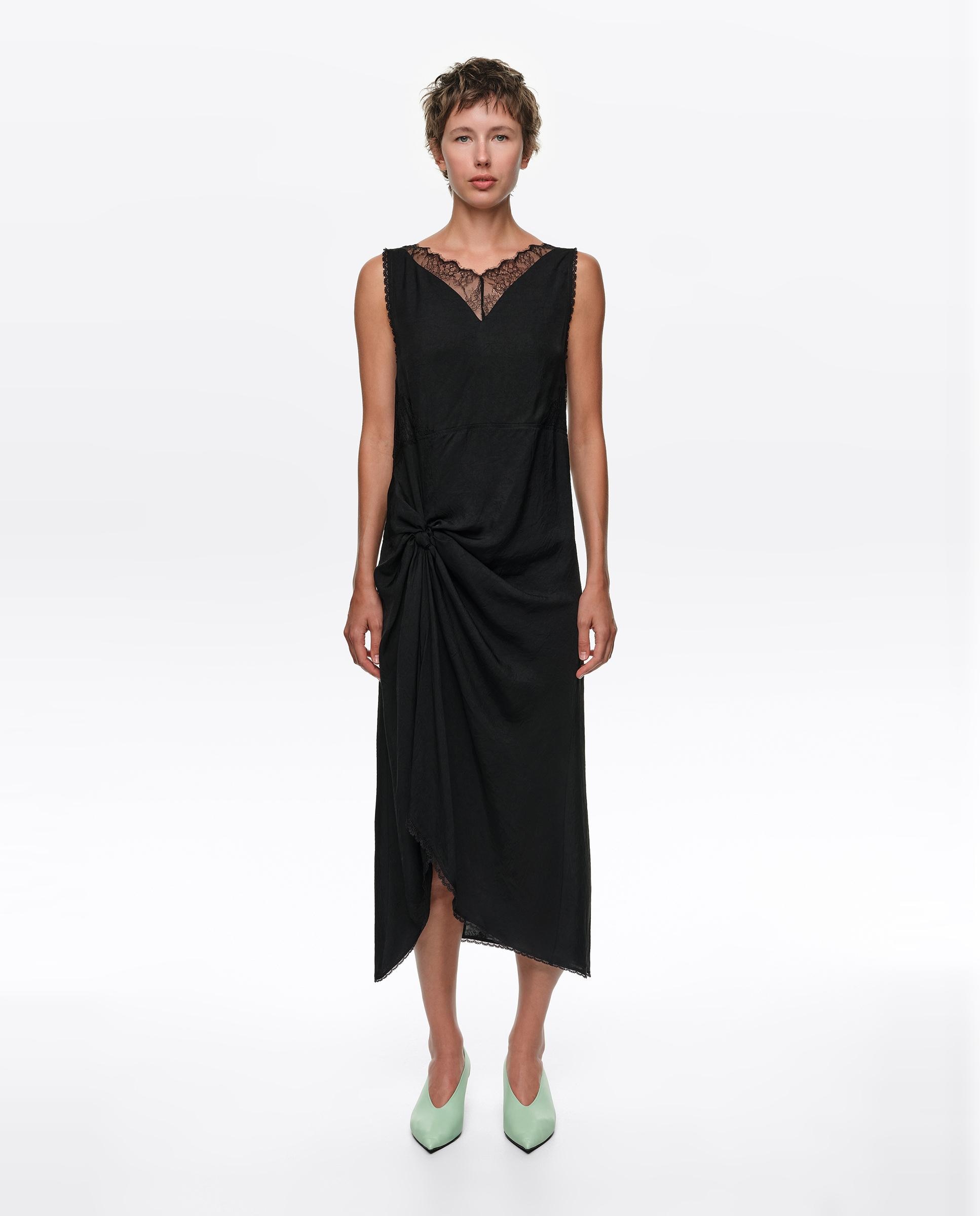 Vestido nudo encaje - Bimba y Lola - Negro Negro-1