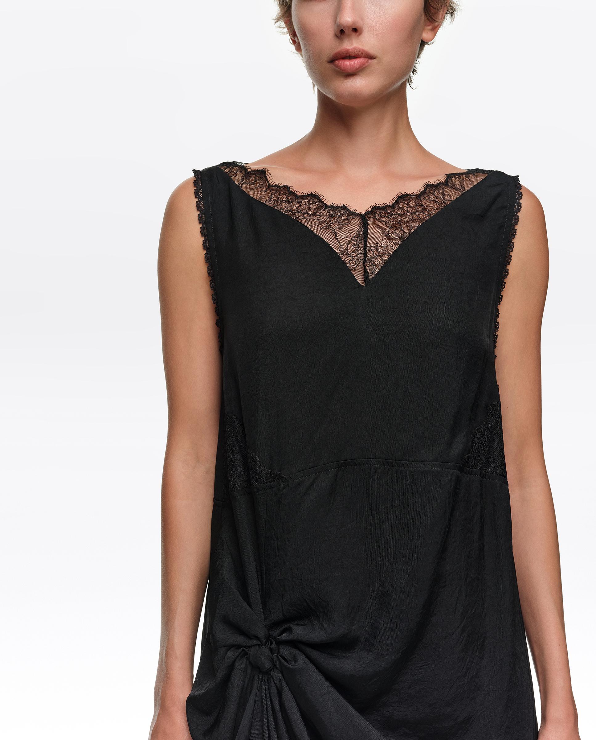 Vestido nudo encaje - Bimba y Lola - Negro Negro-2
