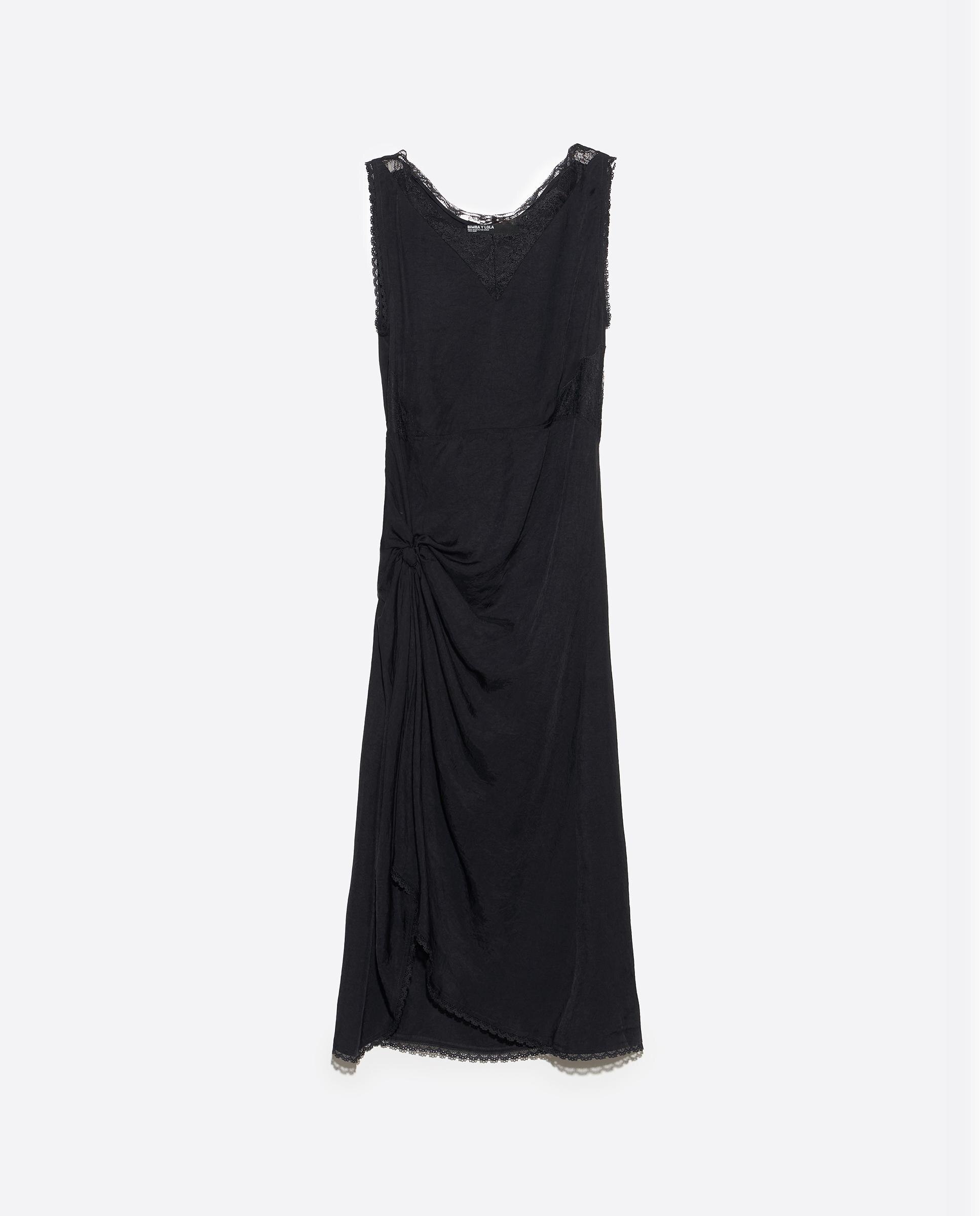 Vestido nudo encaje - Bimba y Lola - Negro Negro-7