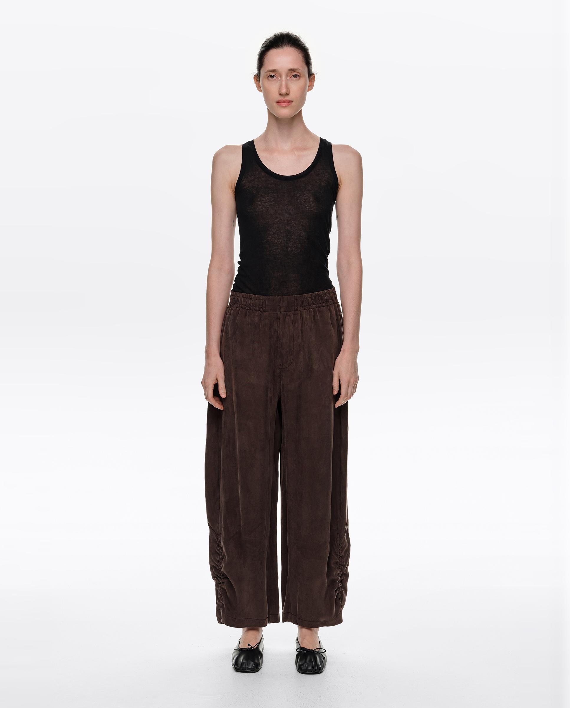 Pantalones jogger de mujer con fruncido lateral - Bimba y Lola - Marrón Marrón-1