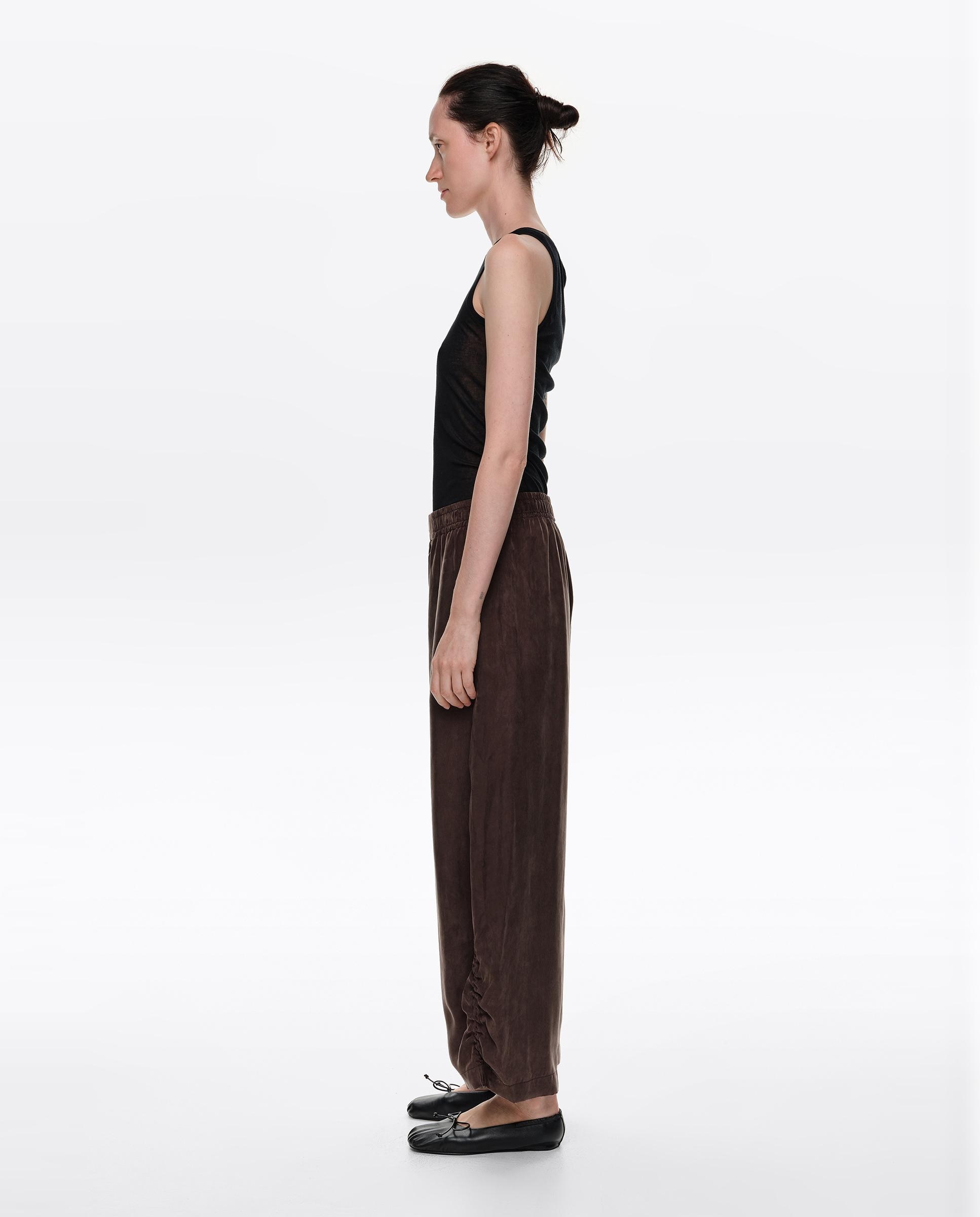 Pantalones jogger de mujer con fruncido lateral - Bimba y Lola - Marrón Marrón-3