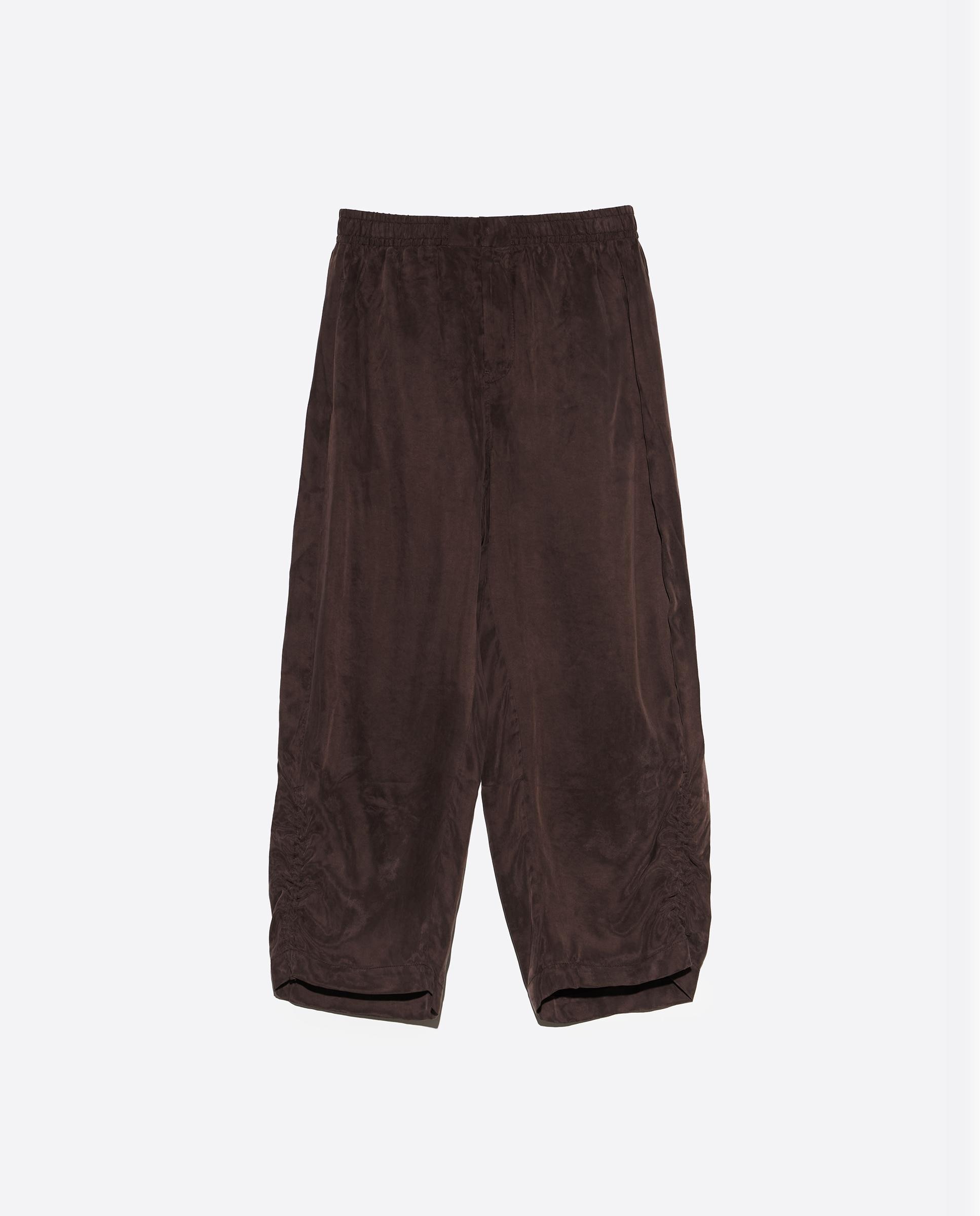 Pantalones jogger de mujer con fruncido lateral - Bimba y Lola - Marrón Marrón-6