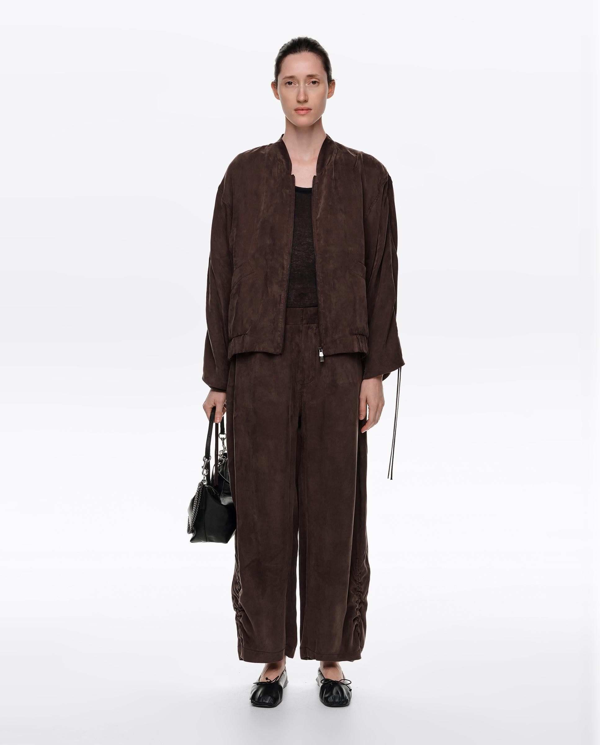 Pantalones jogger de mujer con fruncido lateral - Bimba y Lola - Marrón Marrón-5