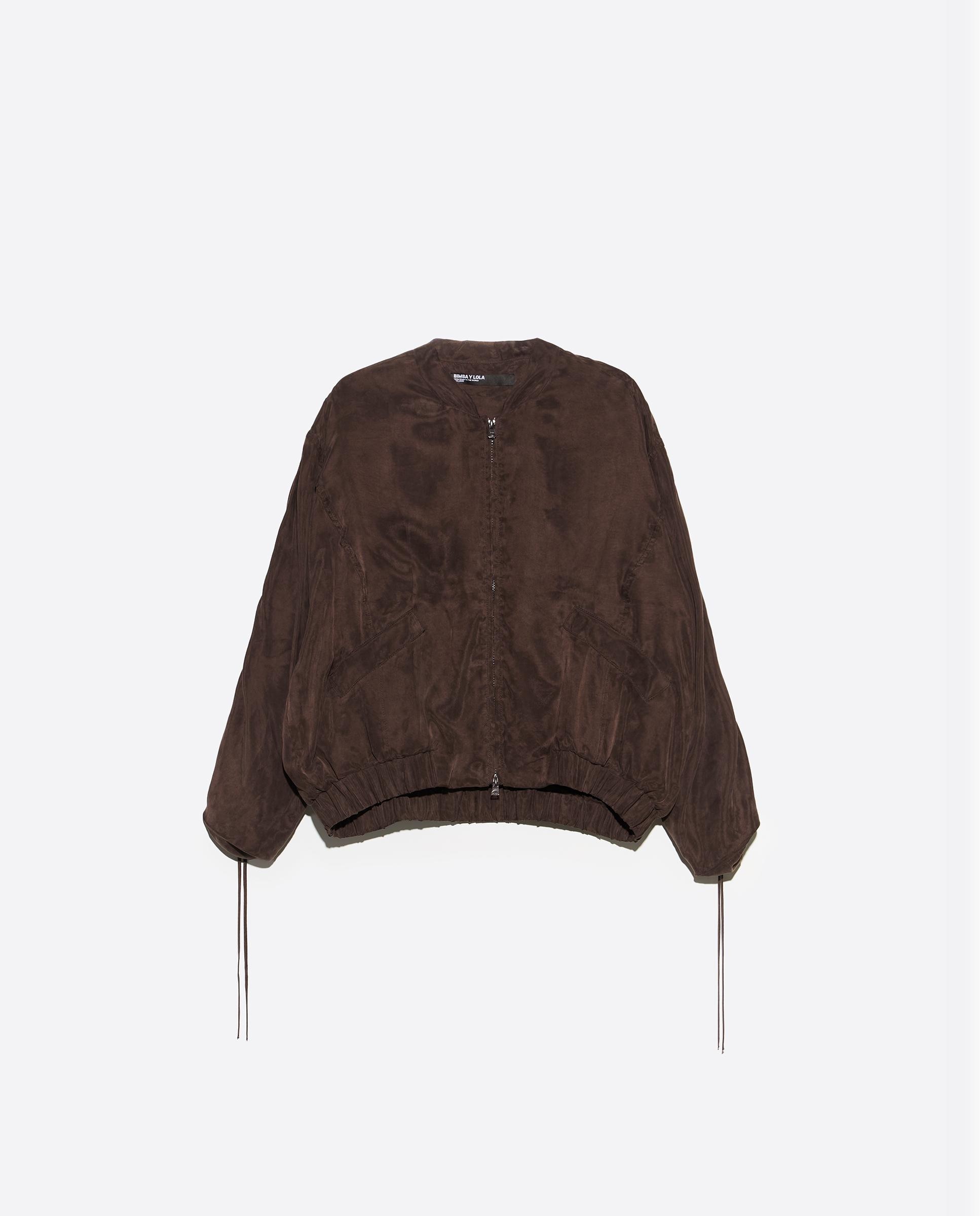 Cazadora de mujer bomber fluida - Bimba y Lola - Marrón Marrón-6