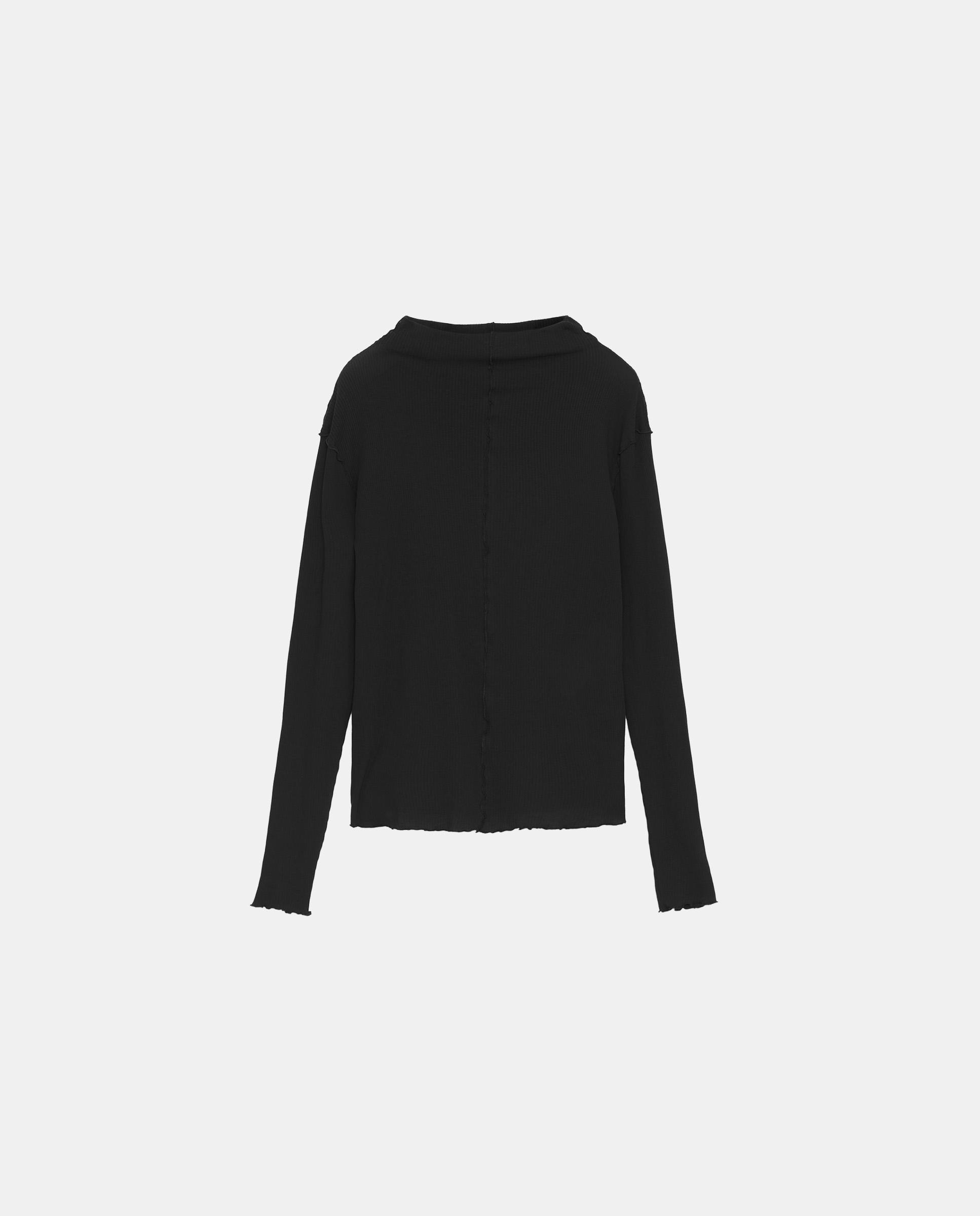 Camiseta de mujer raglán canalé - Bimba y Lola - Negro Negro-5
