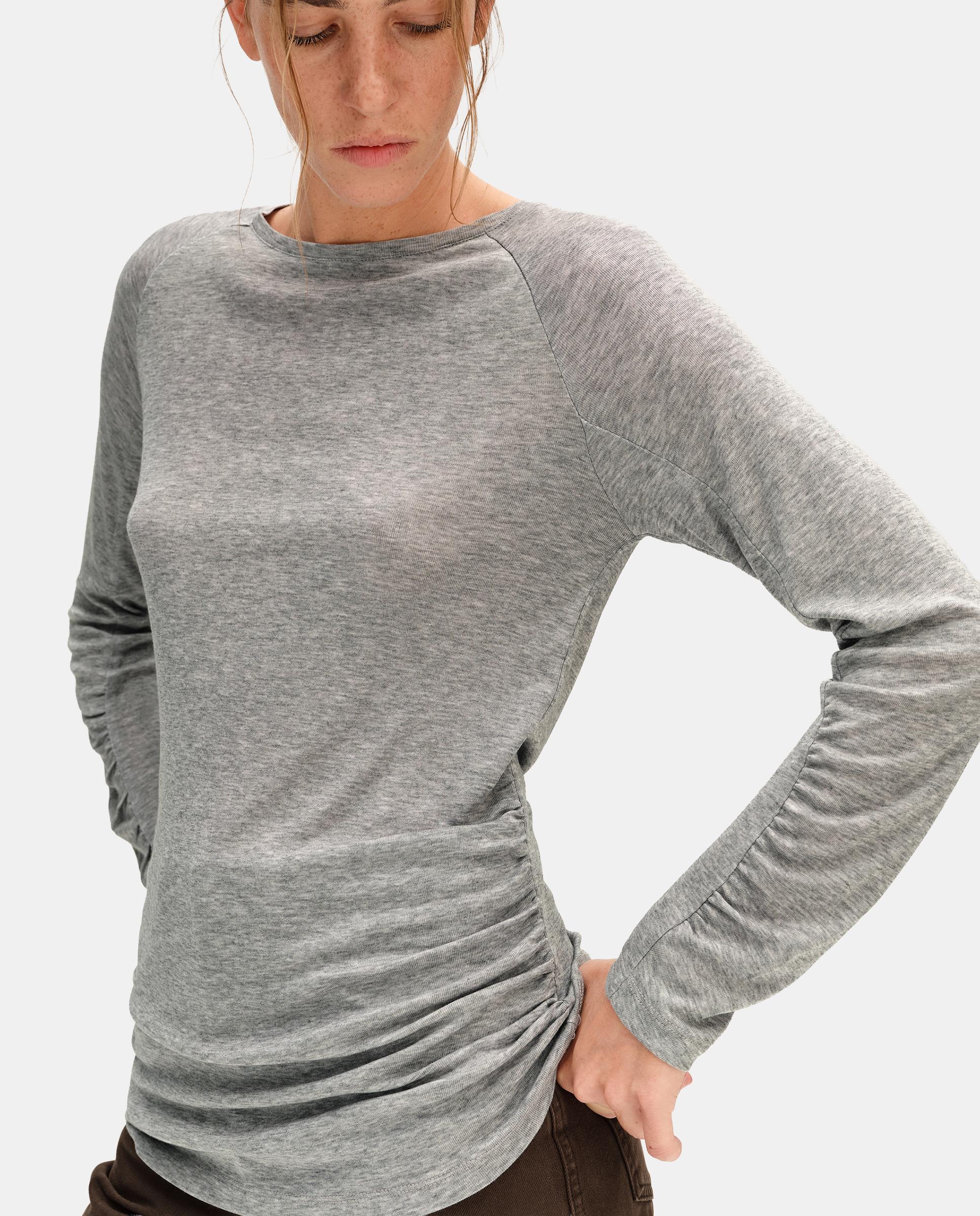 Camiseta de mujer ranglán fruncidos - Bimba y Lola - Gris oscuro Gris oscuro-3