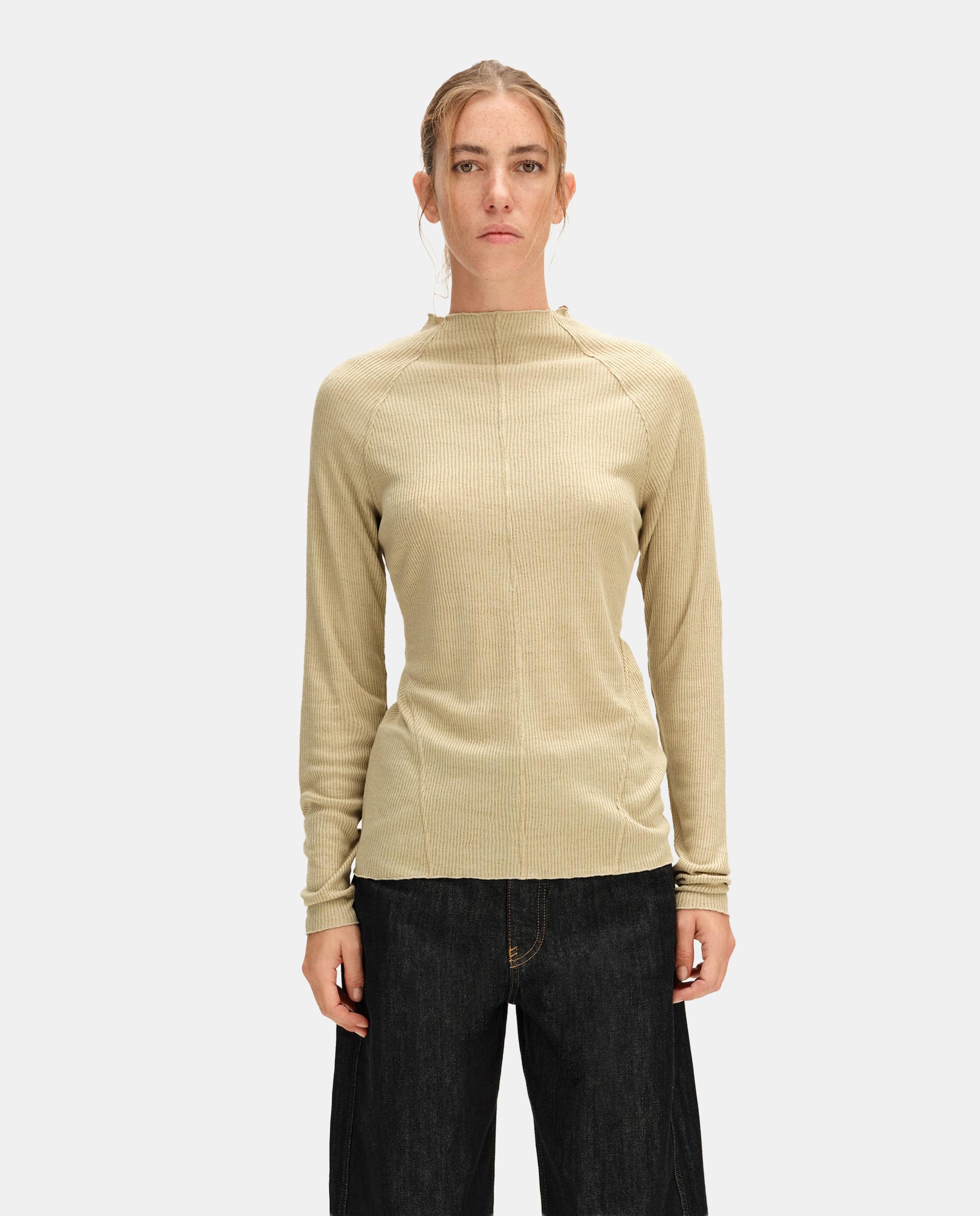 Camiseta de mujer raglán canalé - Bimba y Lola - Verde menta Verde menta-1
