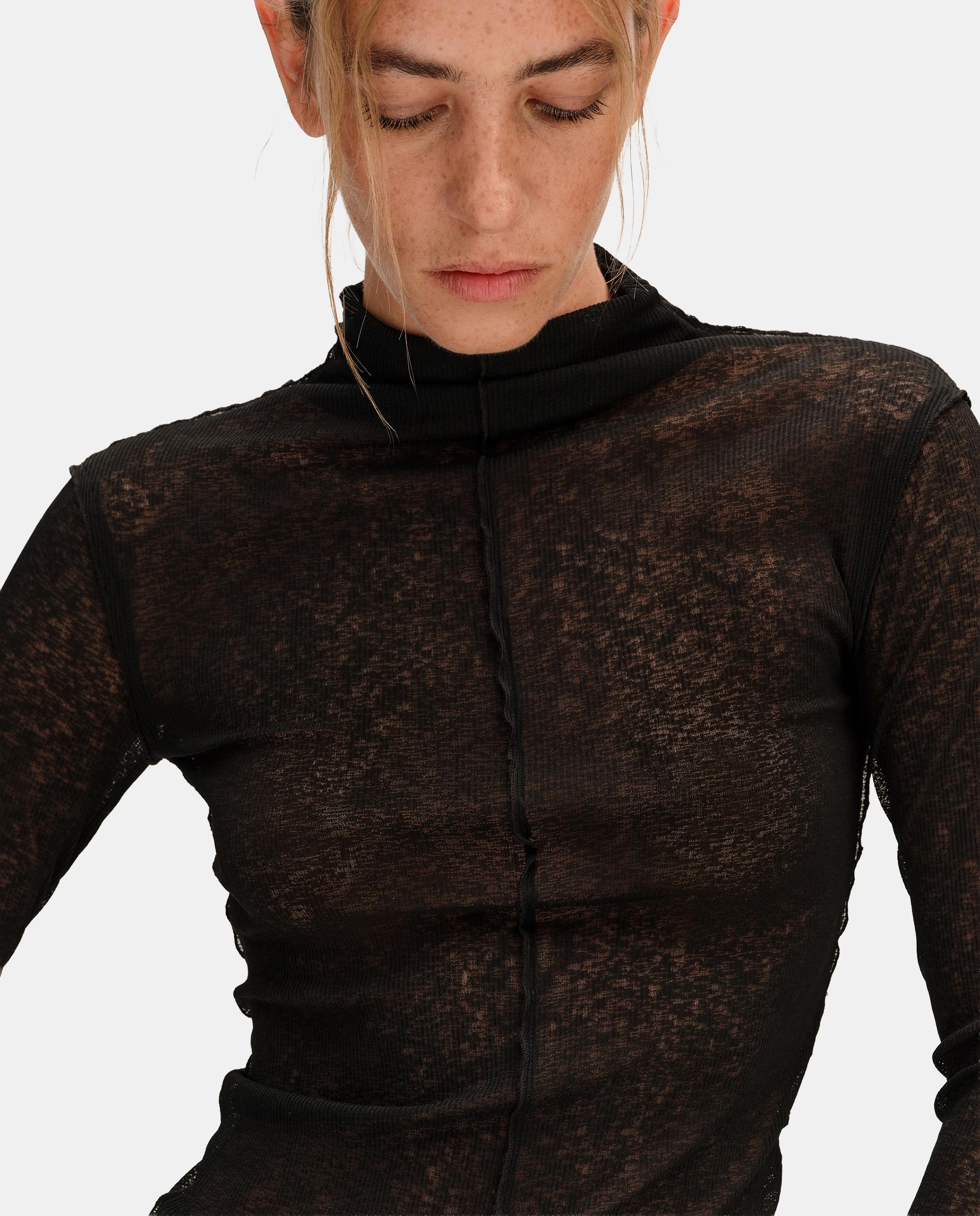 Camiseta de mujer canalé ajustada - Bimba y Lola - Antracita Antracita-2