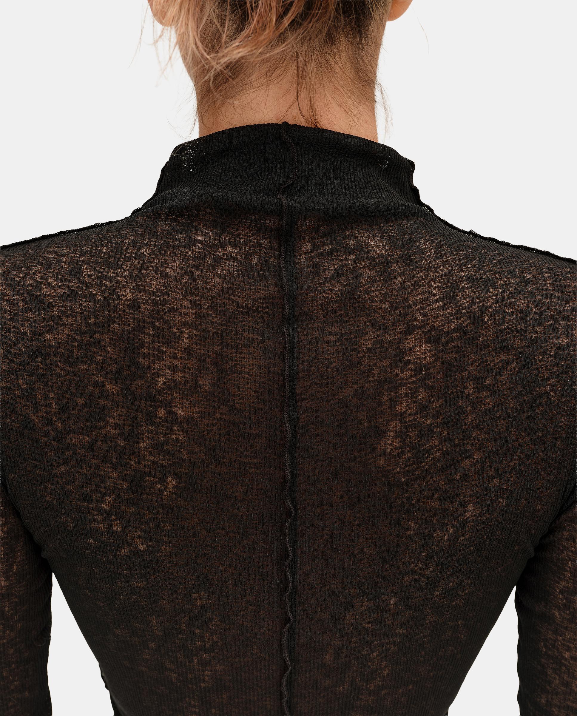 Camiseta de mujer canalé ajustada - Bimba y Lola - Antracita Antracita-4