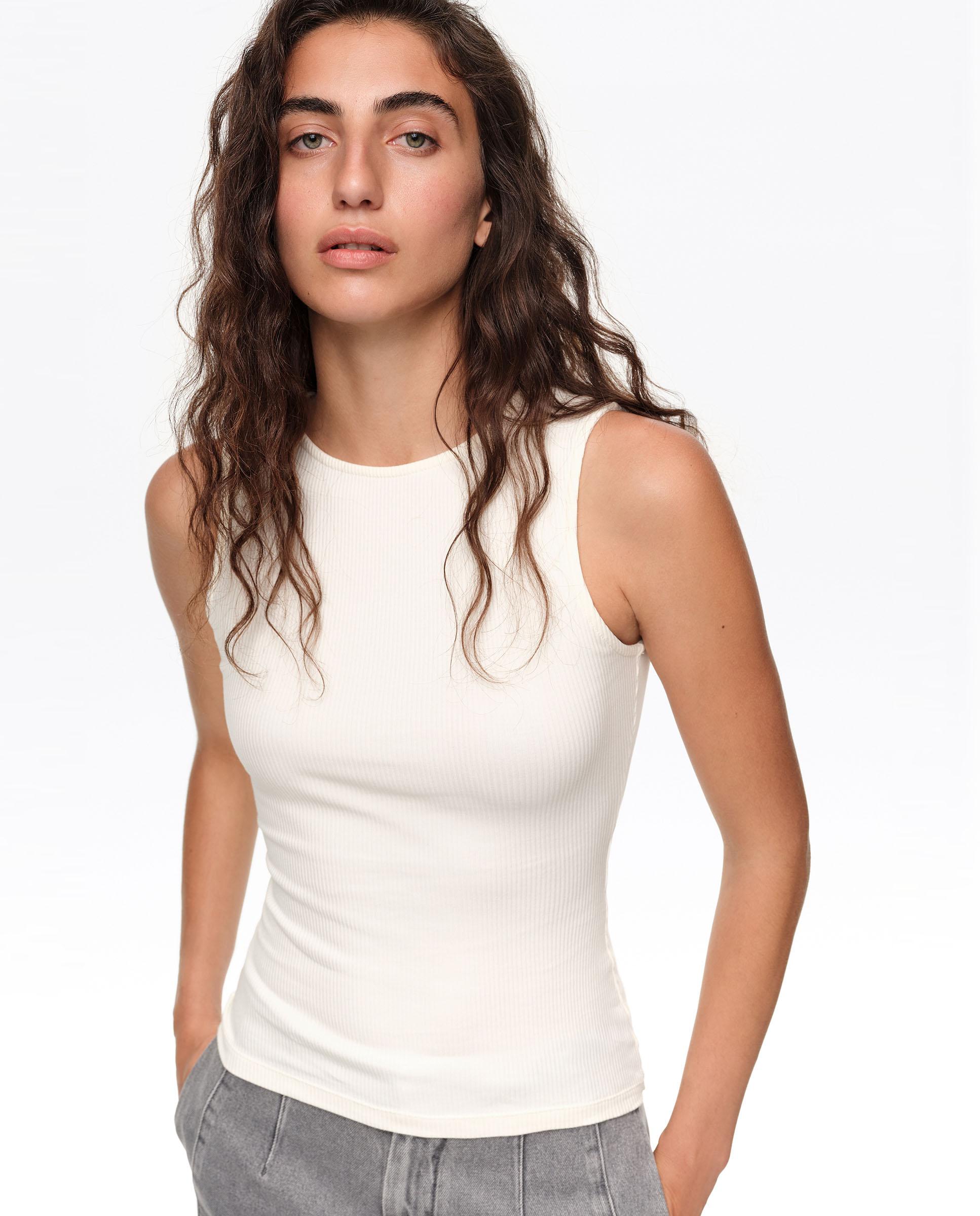 Top de mujer ajustado escote barco - Bimba y Lola - Marfil Marfil-2