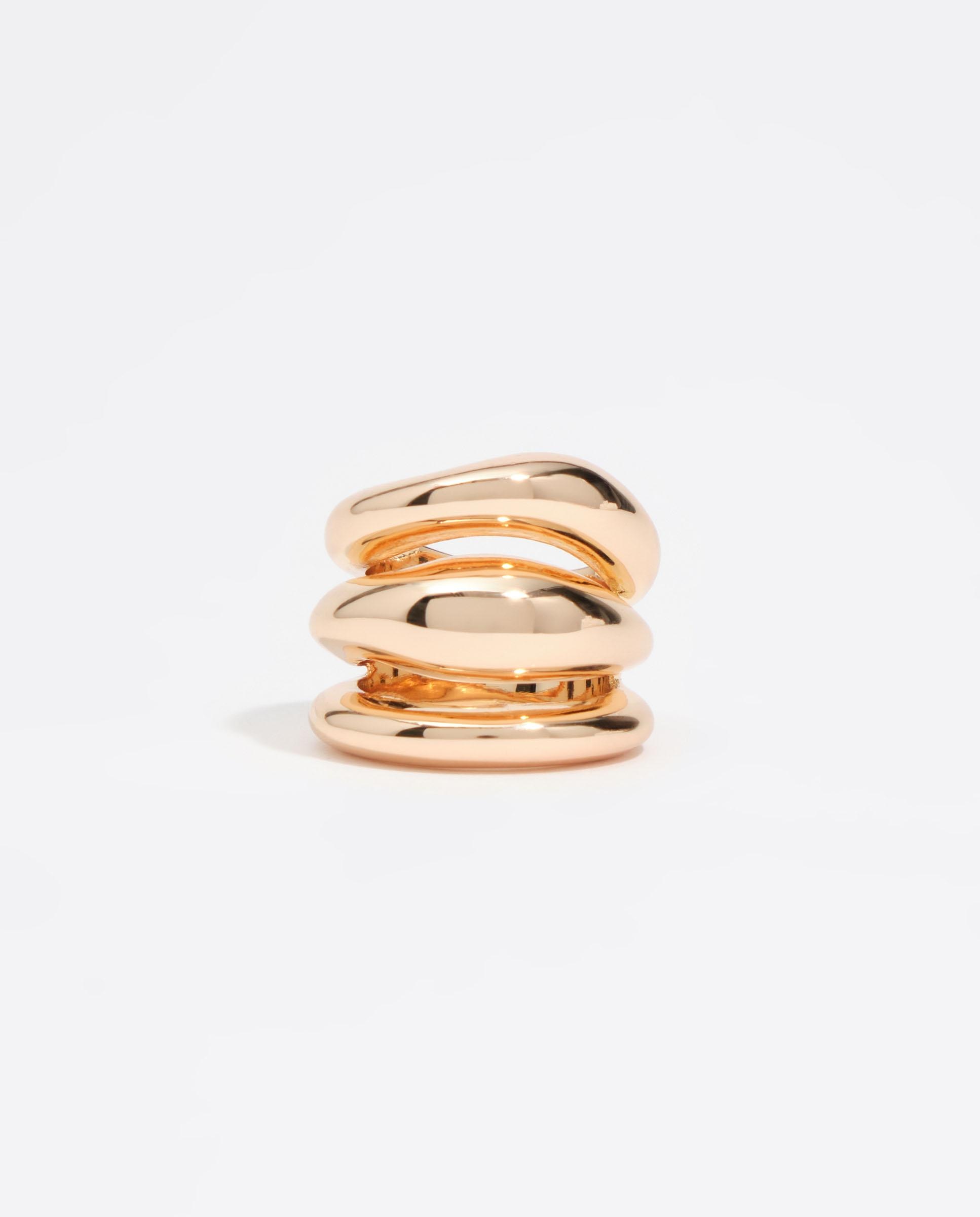 Imagen 3 de Anillo tres bandas irregular - Bimba y Lola - Dorado Dorado