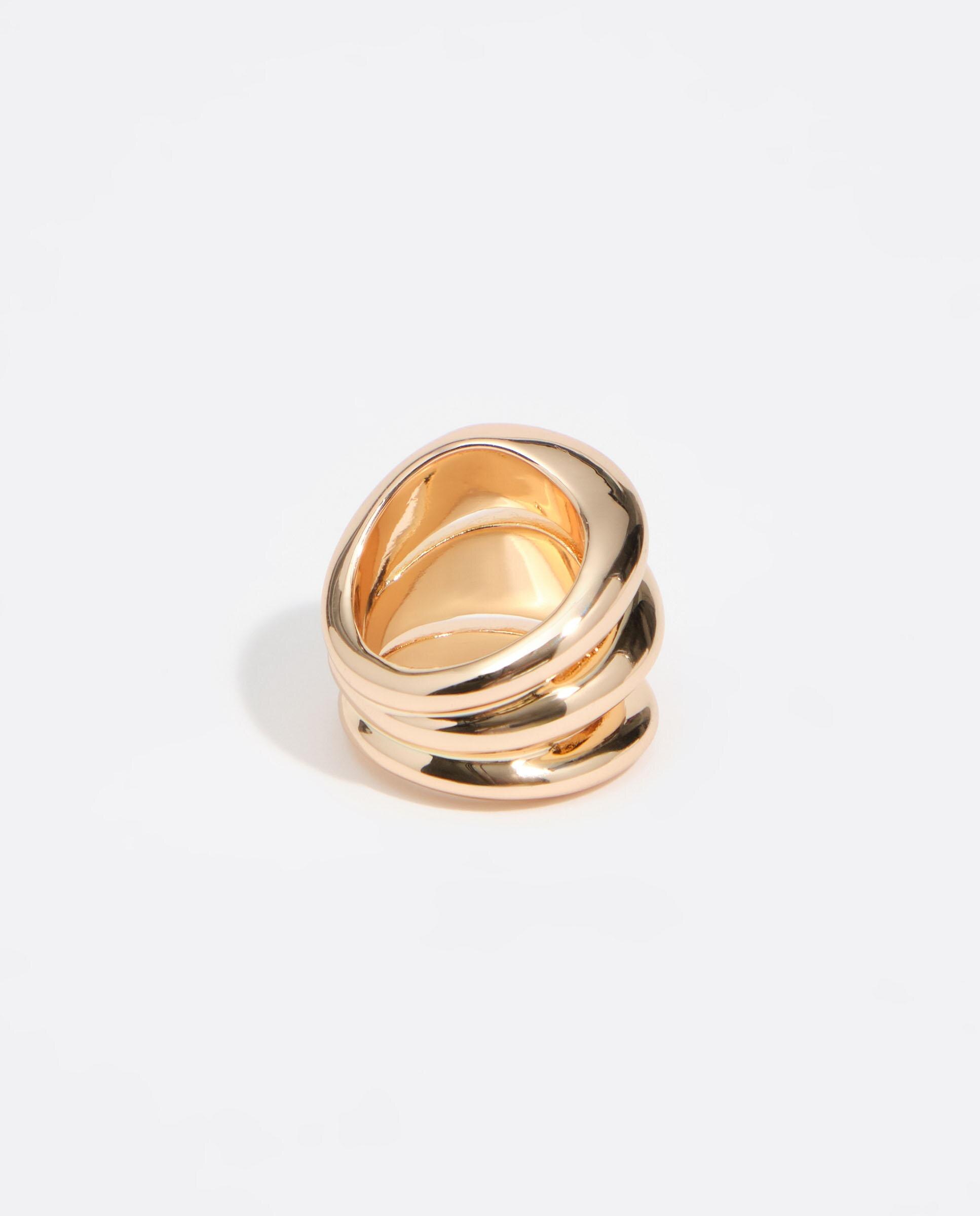 Imagen 4 de Anillo tres bandas irregular - Bimba y Lola - Dorado Dorado