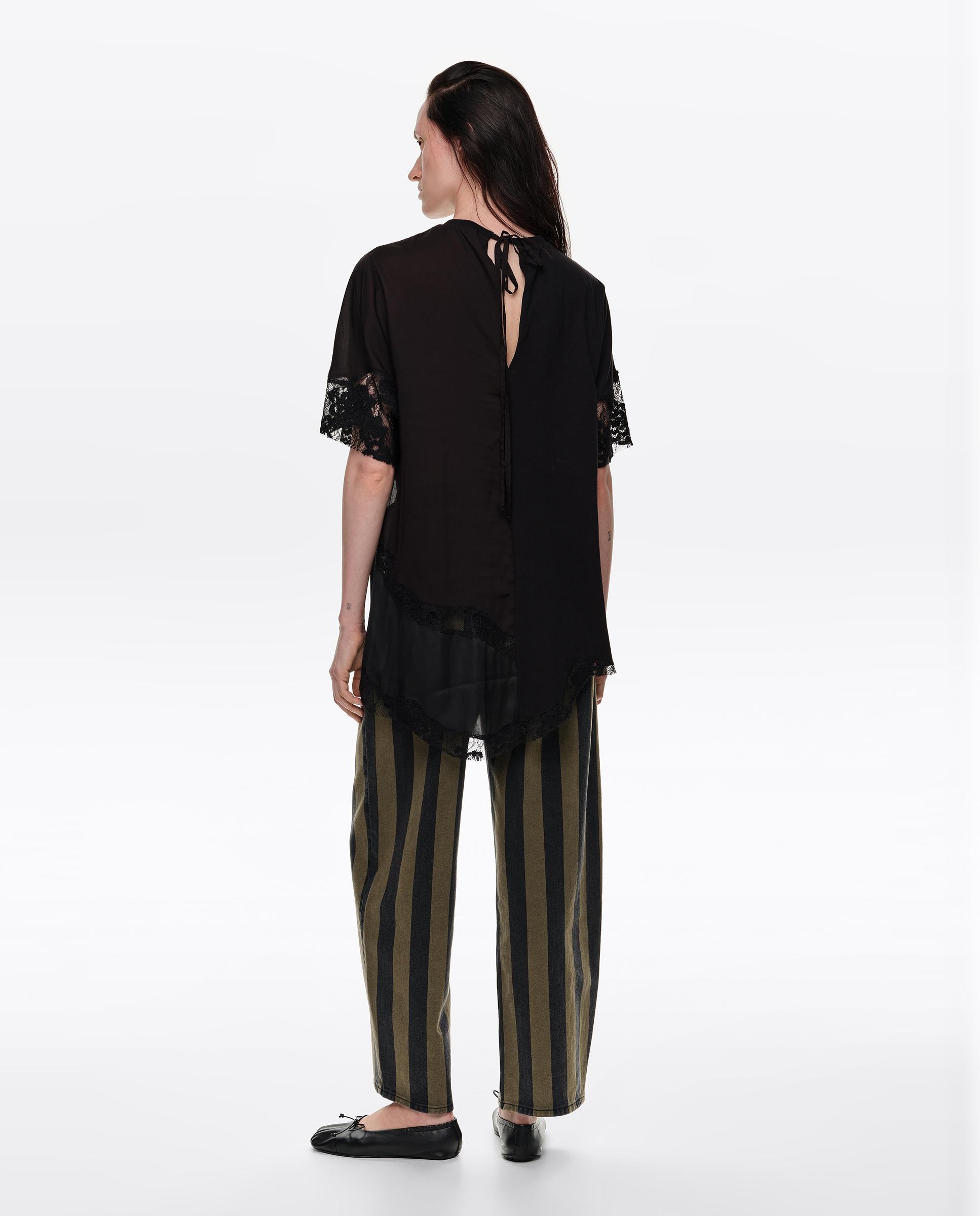 Camiseta de mujer patchwork encajes - Bimba y Lola - Negro Negro-4