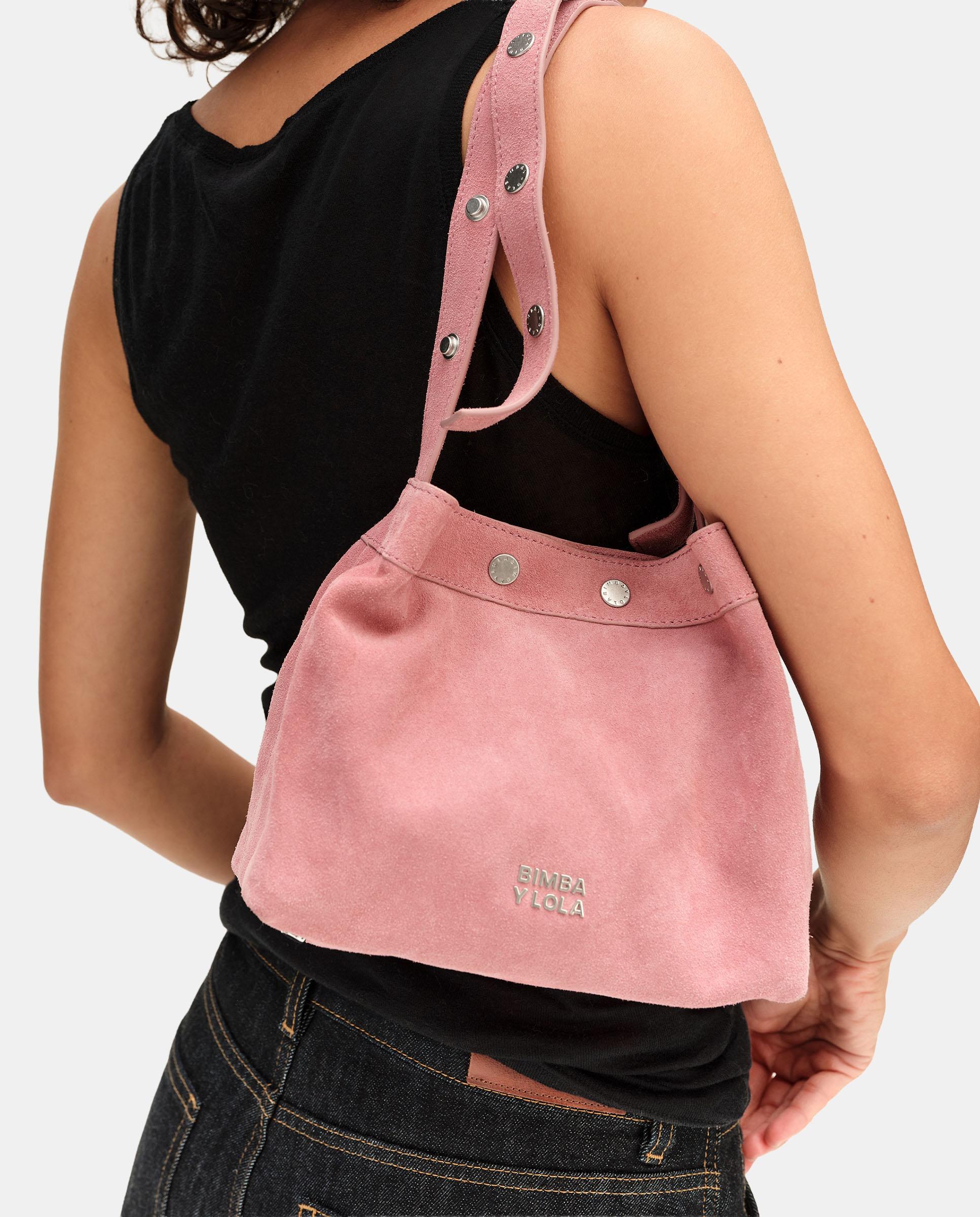 Imagen 3 de Bolso de hombro de mujer snaps mediano serraje - Bimba y Lola - Rosa Rosa