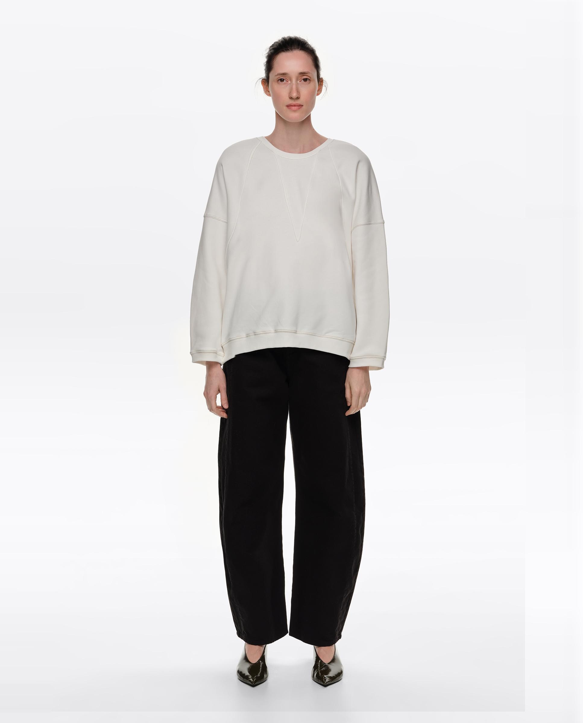 Sudadera de mujer recta pespunteada - Bimba y Lola - Marfil Marfil-1