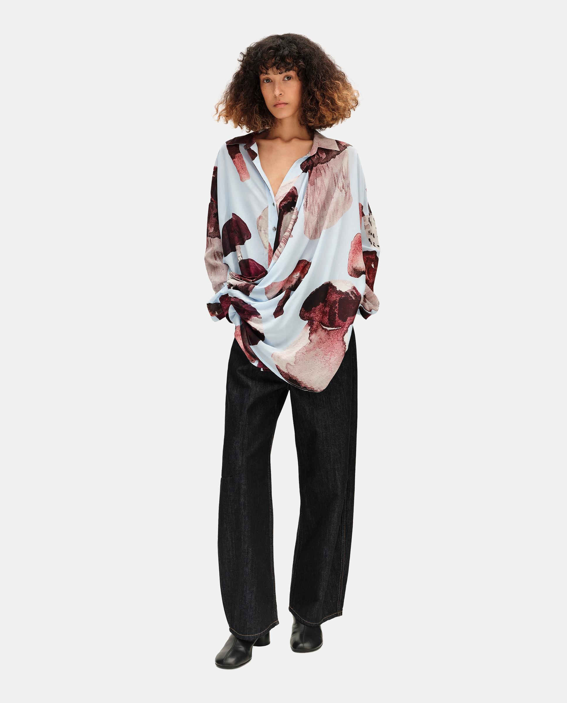 Imagen 1 de Camisa de mujer cupro cruzada fungi Azul claro