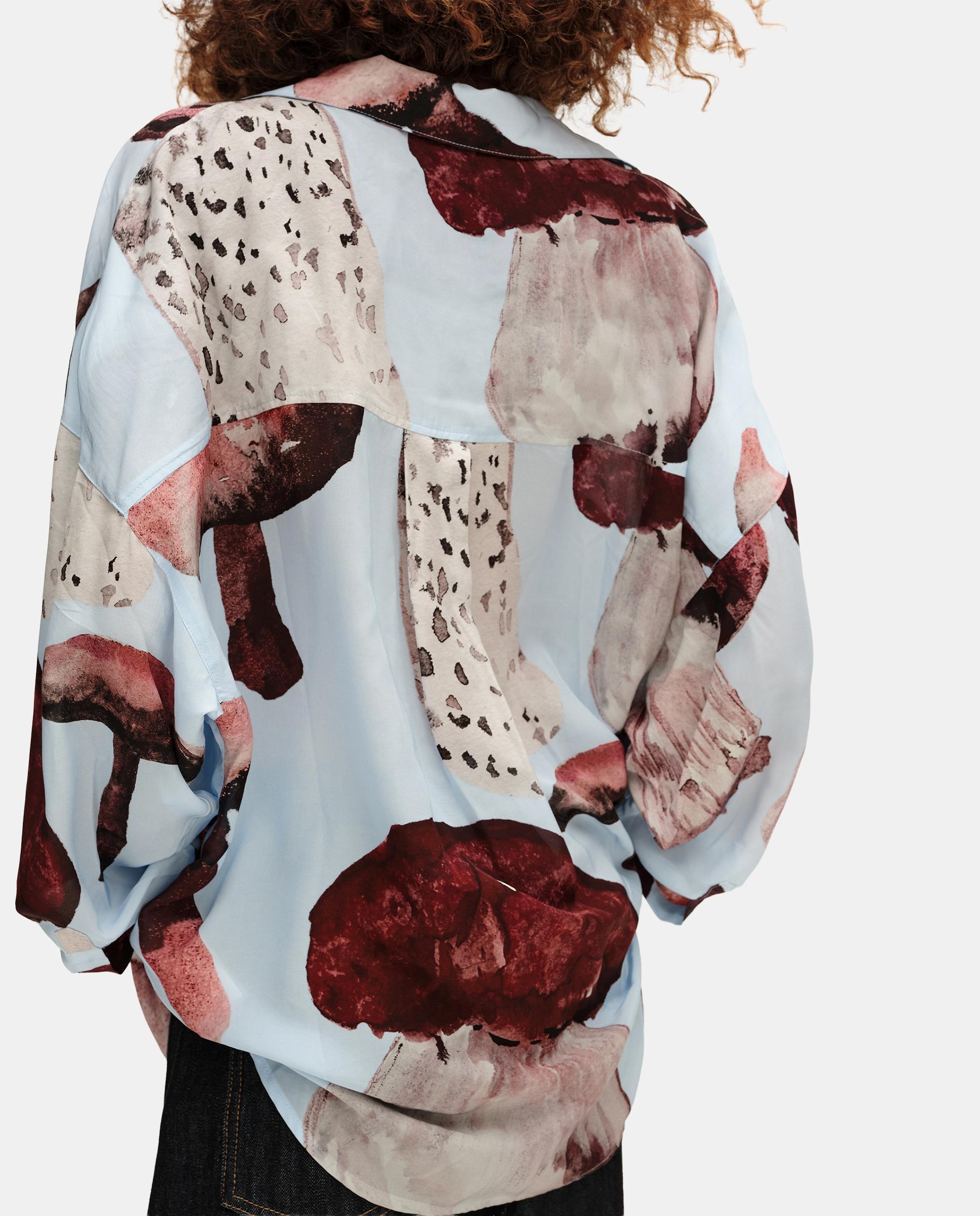 Imagen 4 de Camisa de mujer cupro cruzada fungi - Bimba y Lola - Azul claro Azul claro