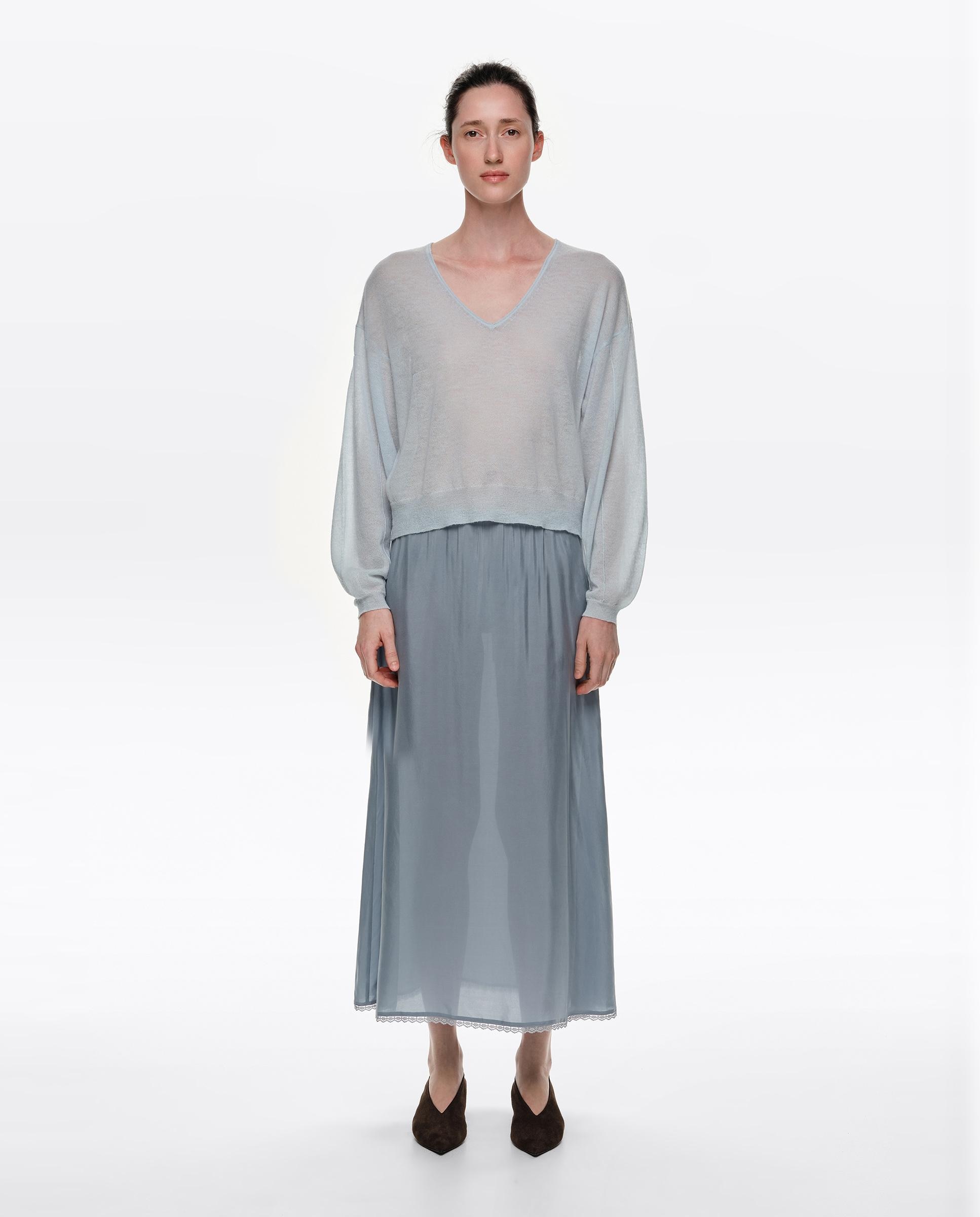 Imagen 0 de Falda seda lavada midi Azul