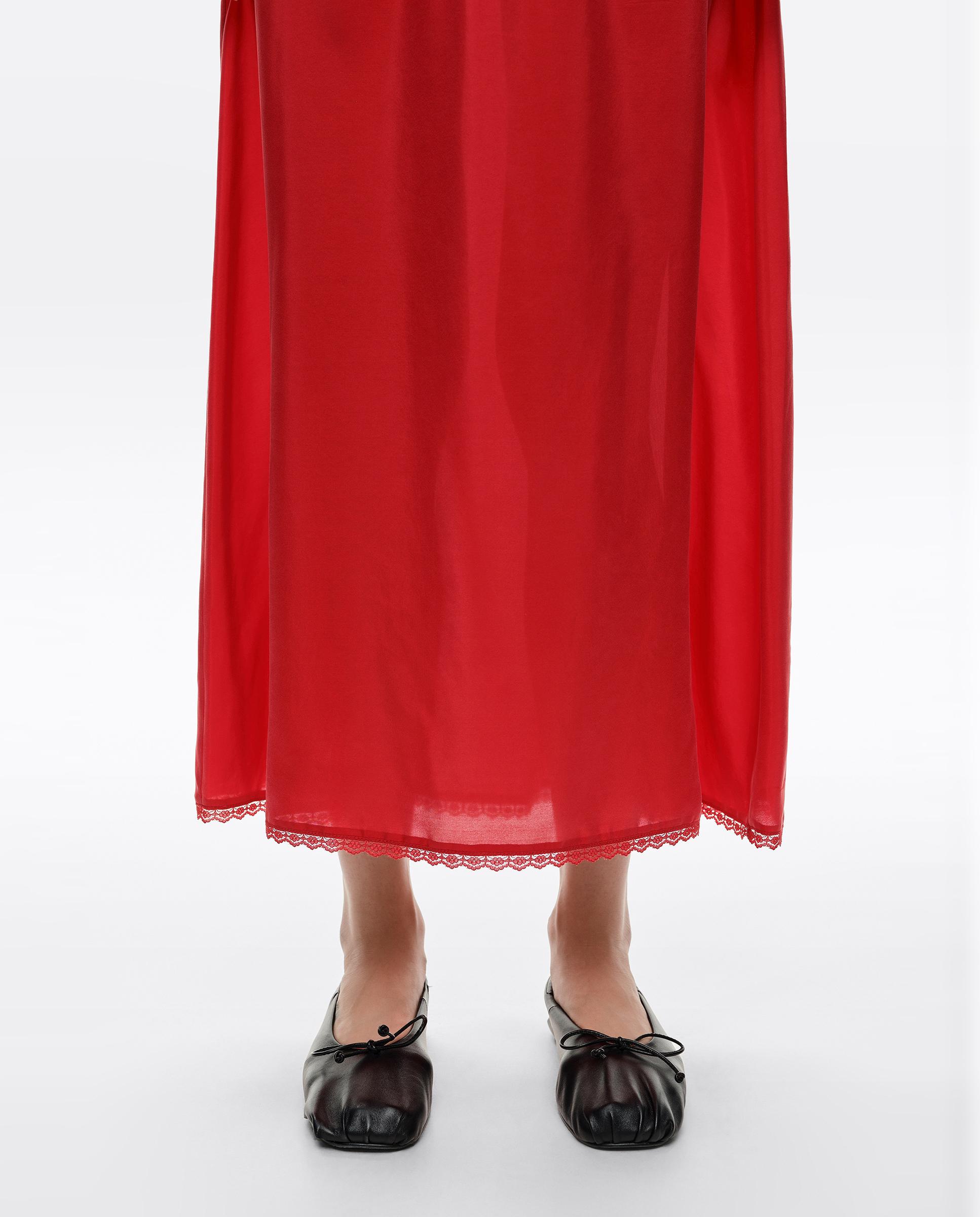 Falda seda lavada midi - Bimba y Lola - Rojo Rojo-3