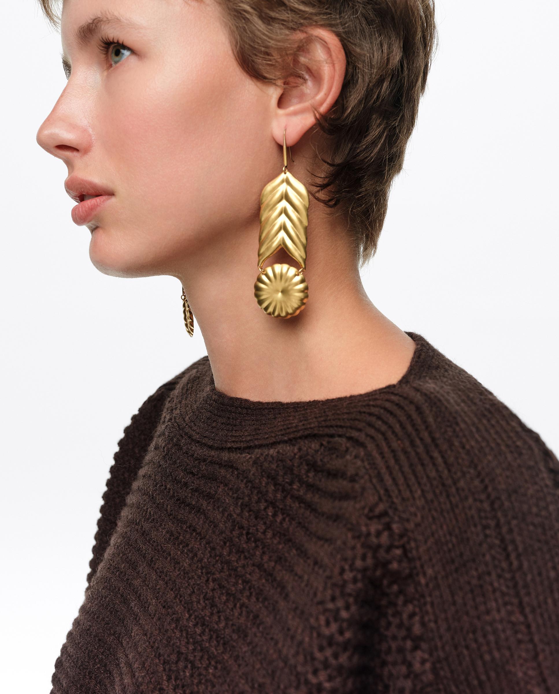 Pendientes flor envejecido - Bimba y Lola - Dorado Dorado-2