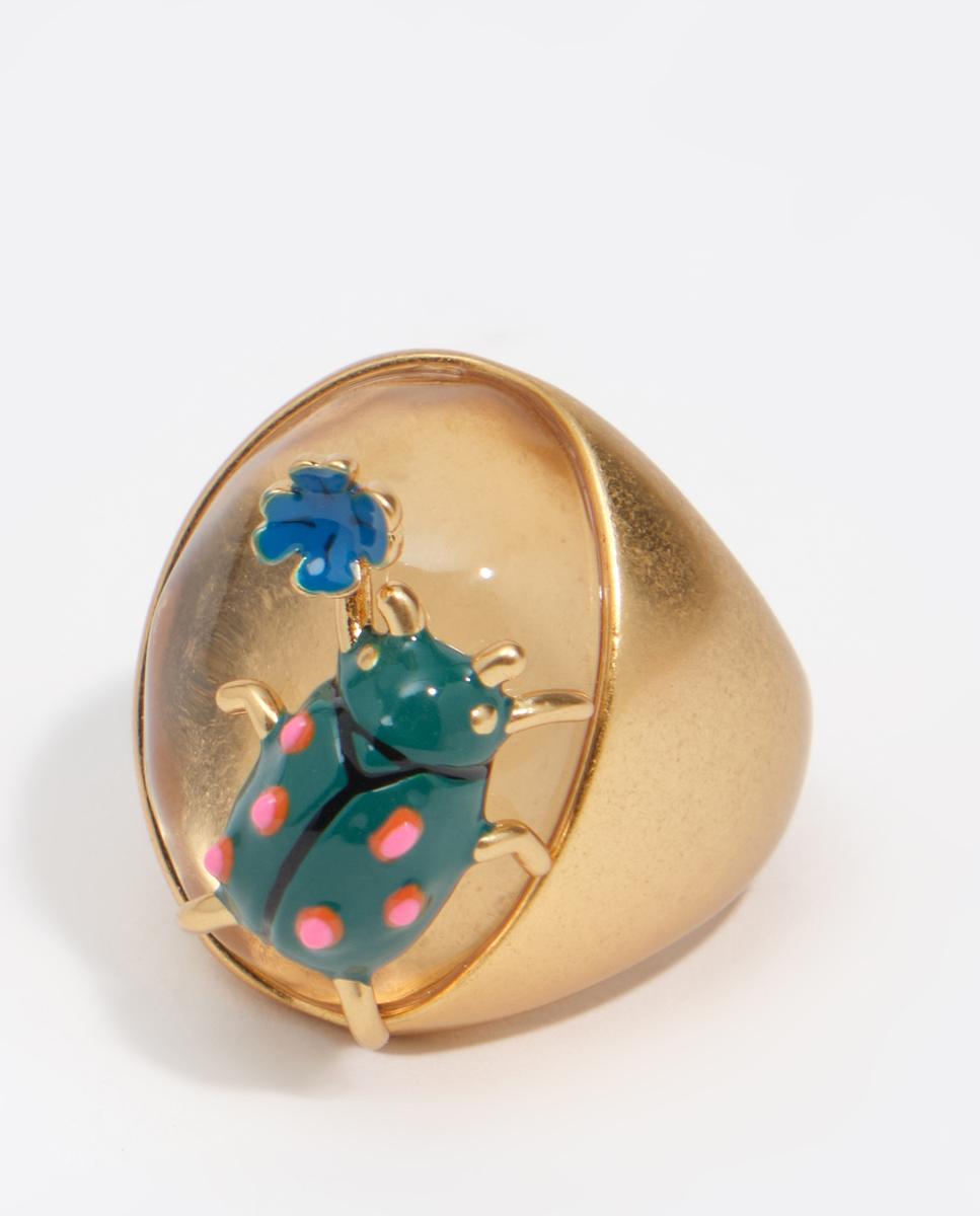Imagen 0 de Anillo escarabajo esmaltado Dorado