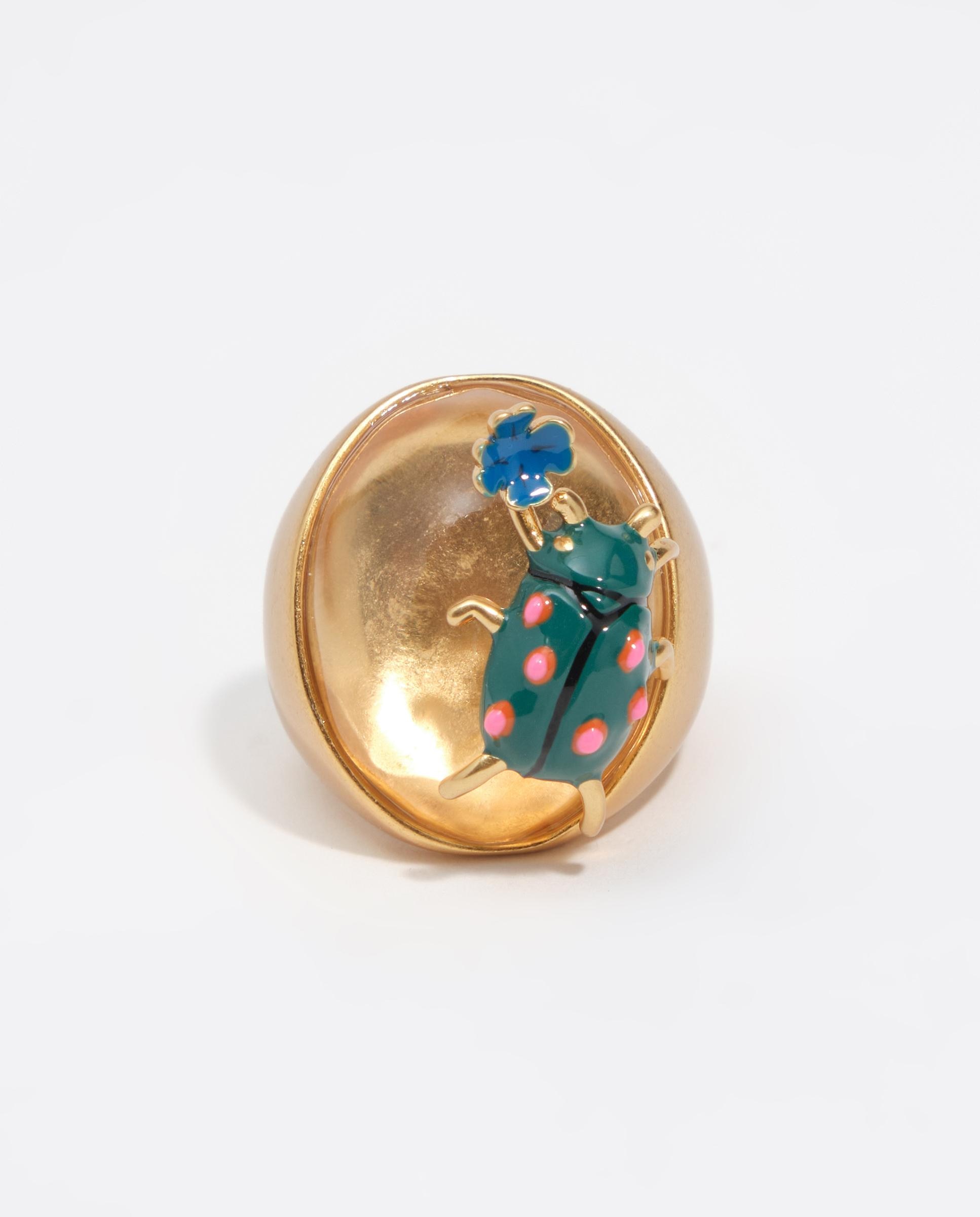 Anillo escarabajo esmaltado - Bimba y Lola - Dorado Dorado-3