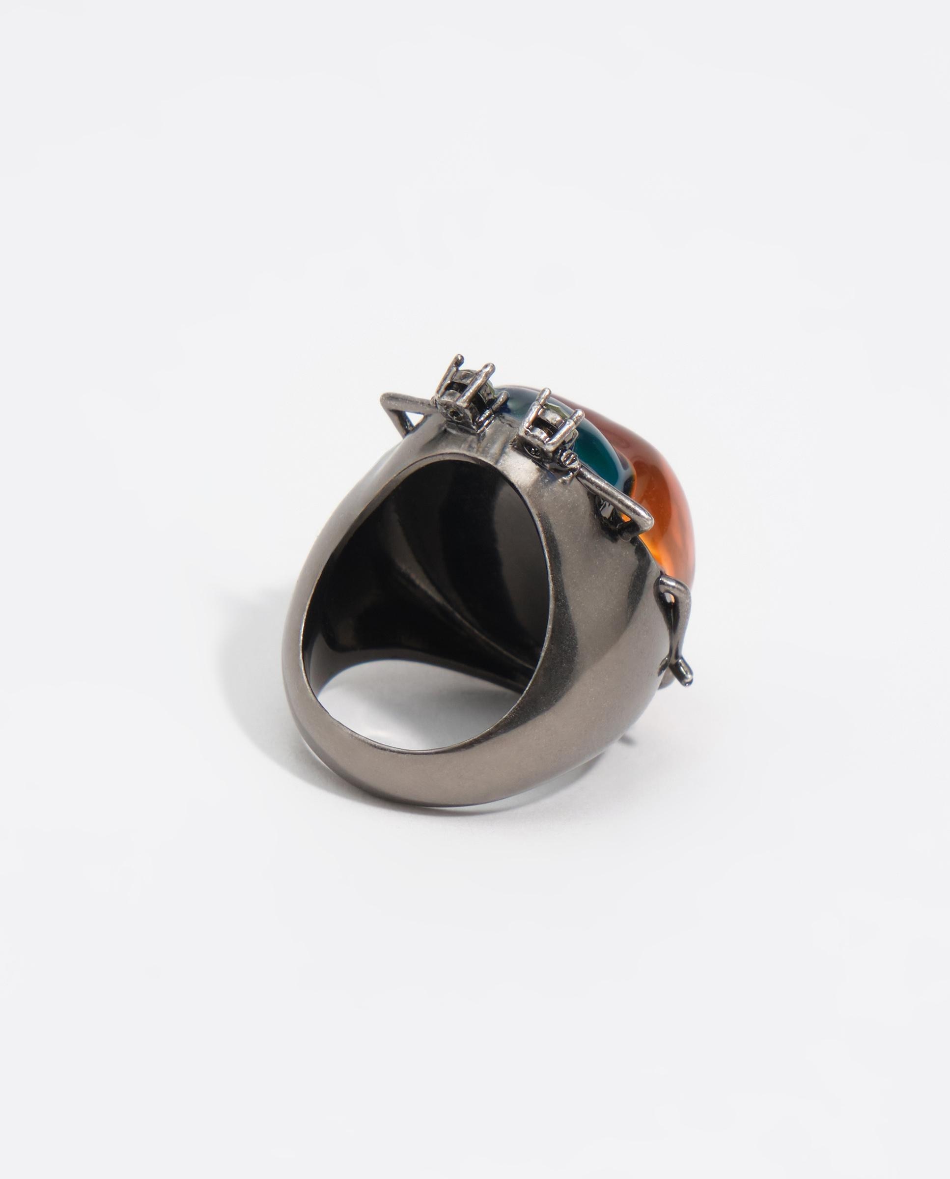Anillo escarabajo ámbar - Bimba y Lola - Plateado Plateado-4