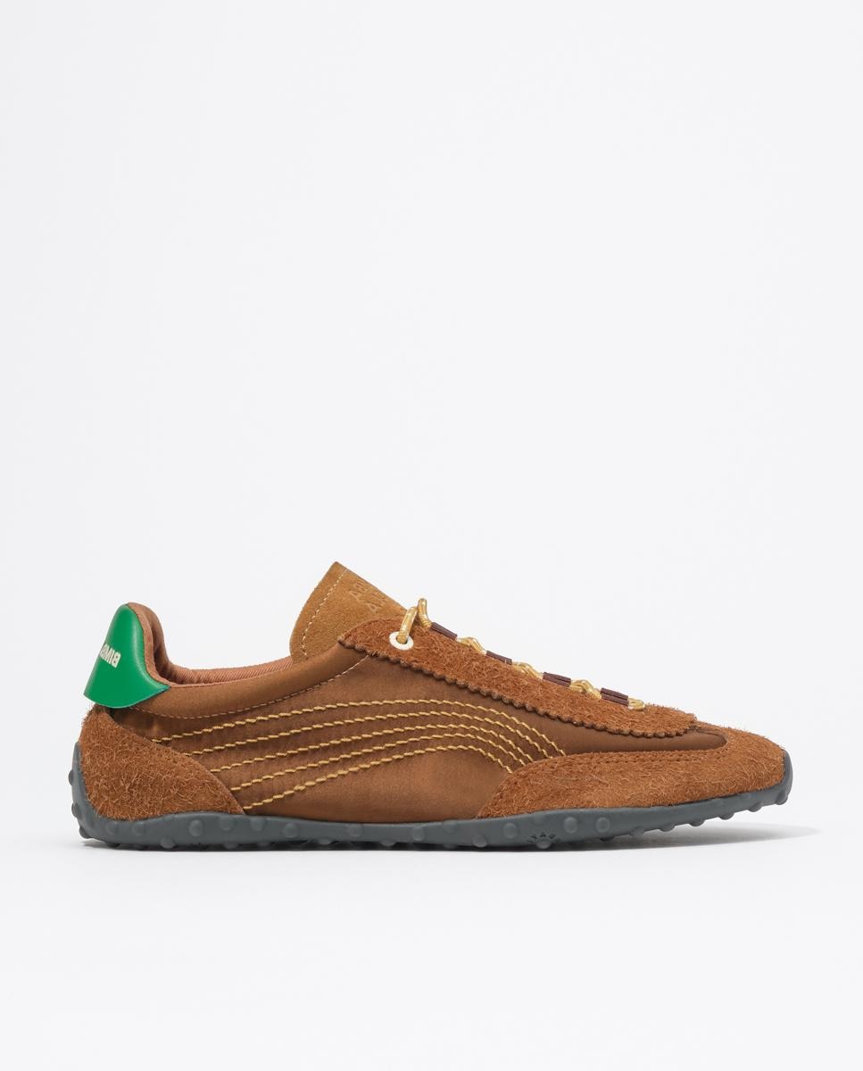 Zapatillas retro de mujer 13 22 en serraje y tejido - Bimba y Lola - Cuero Cuero-1