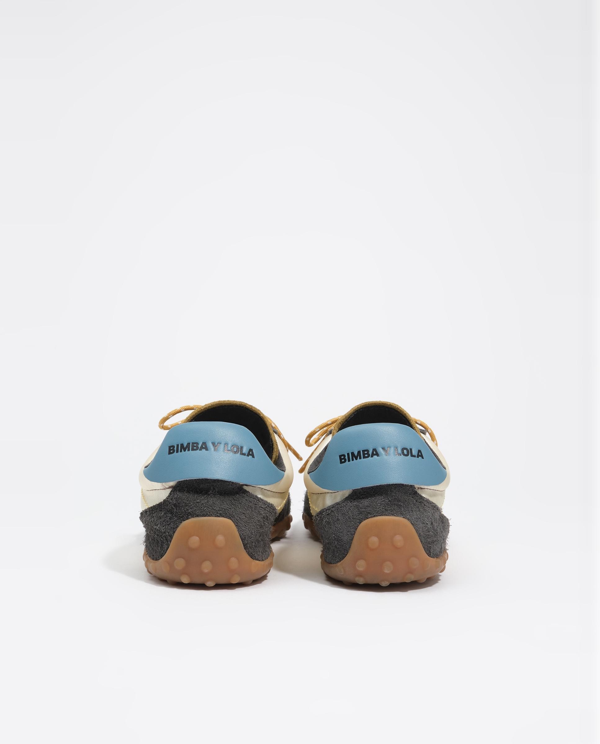 Zapatillas retro de mujer 13 22 en serraje y tejido - Bimba y Lola - Crema Crema-5