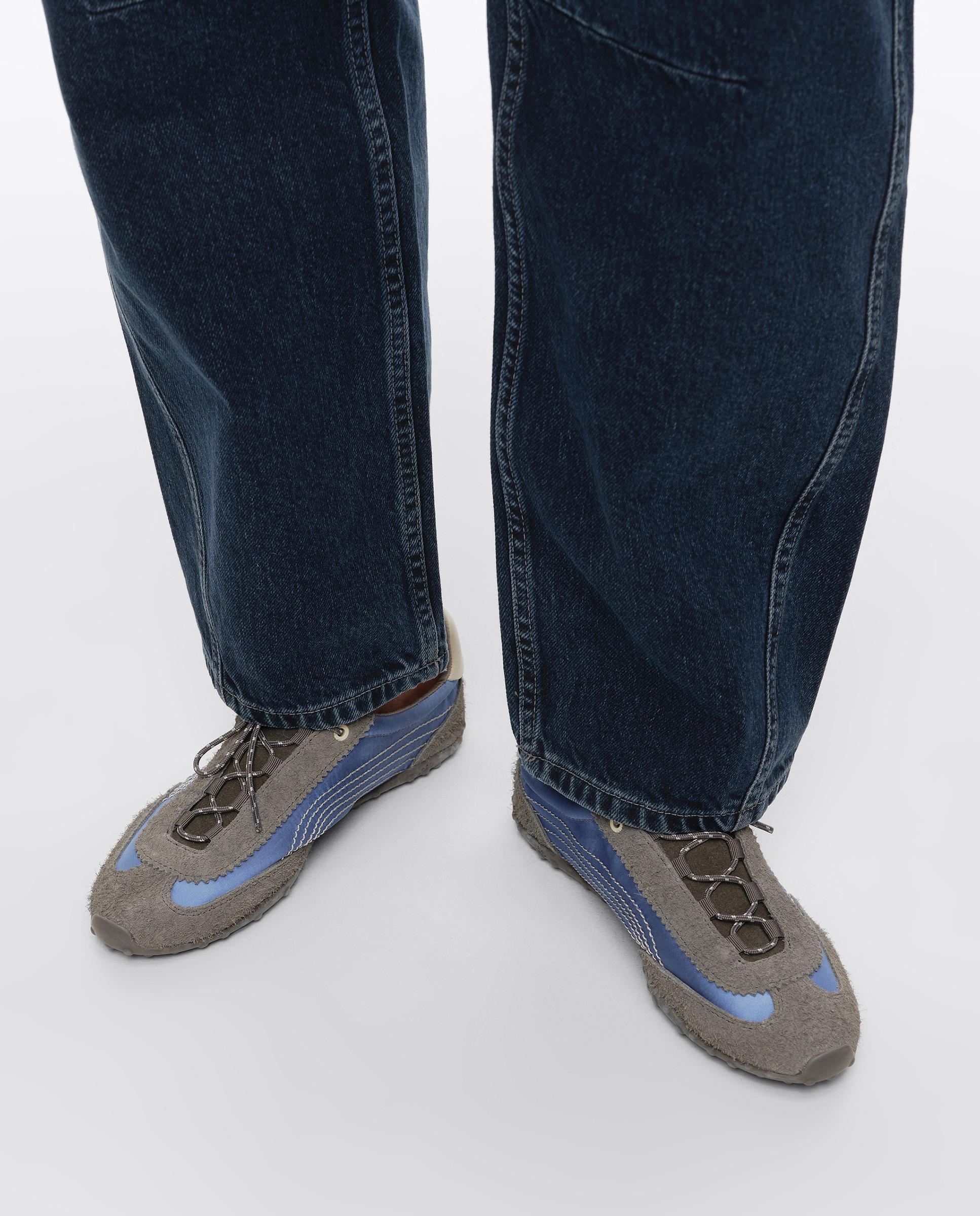 Zapatillas retro de mujer 13 22 en serraje y tejido - Bimba y Lola - Azul Azul-2