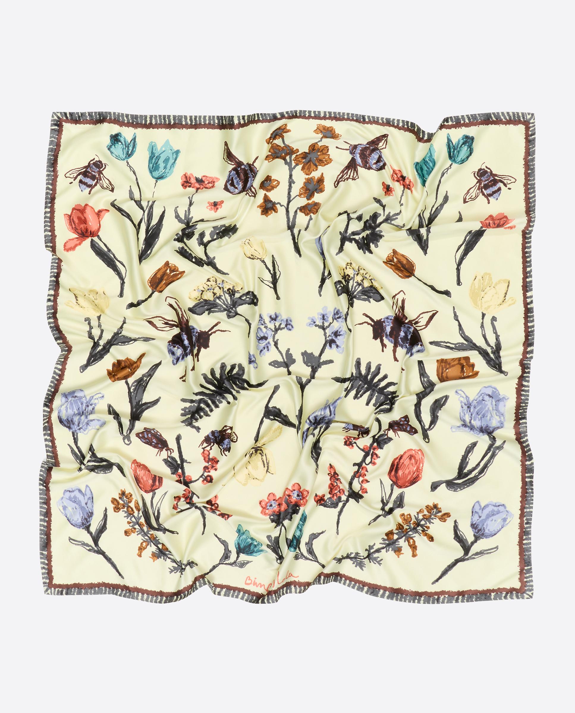 Pañuelo de mujer de flores y abejas - Bimba y Lola - Amarillo Amarillo-2
