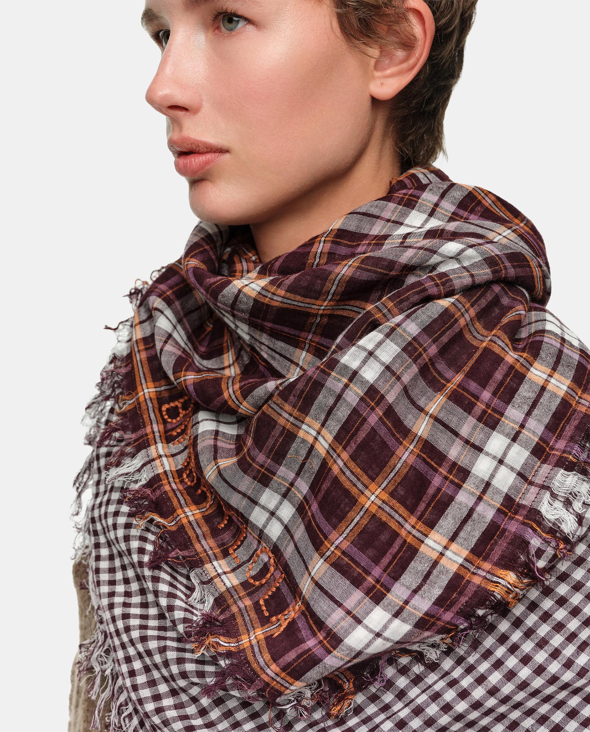 Chal patchwork marco tartanes - Bimba y Lola - Morado Morado-2