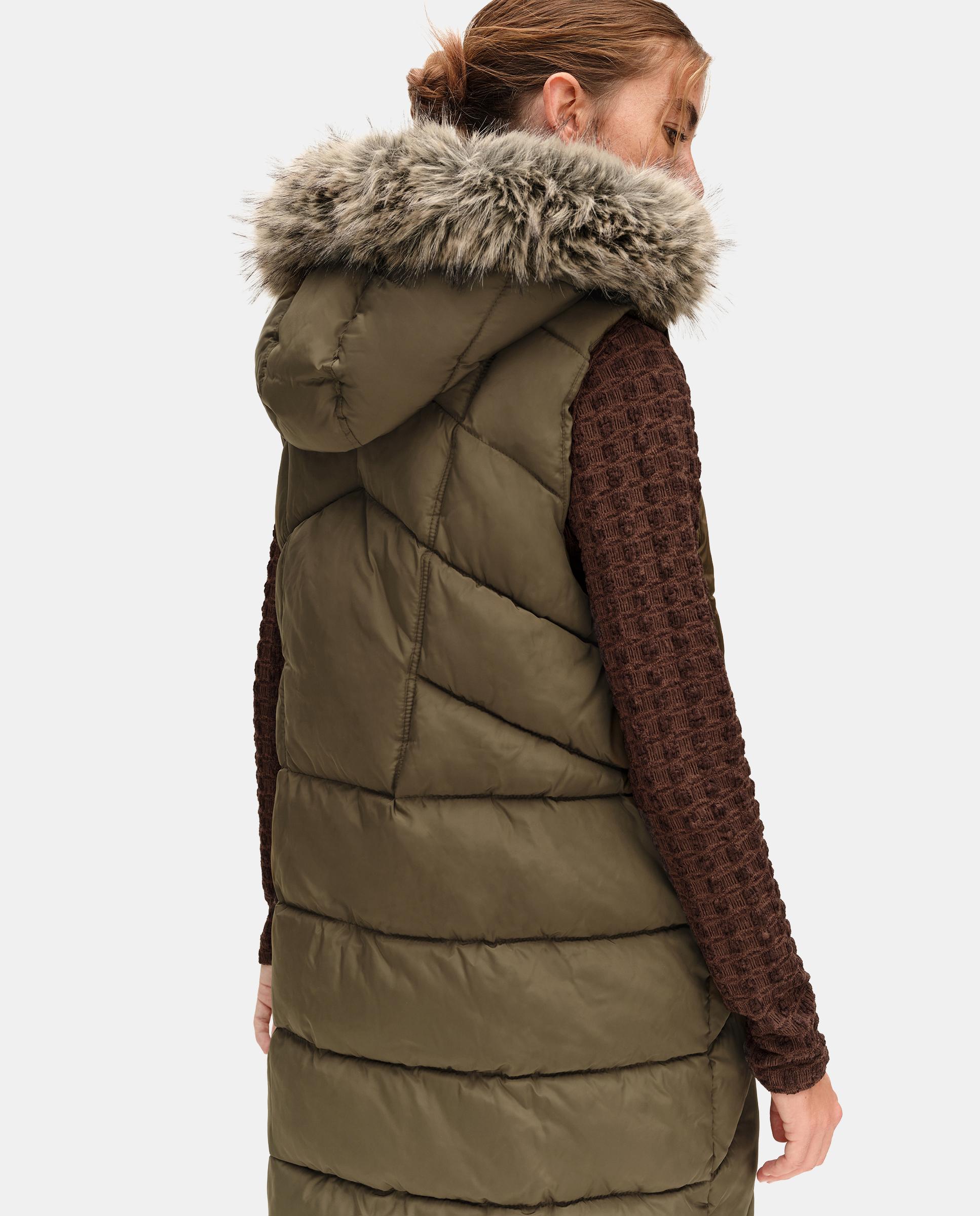 Chaleco de mujer con capucha extraíble - Bimba y Lola - Kaki Kaki-4
