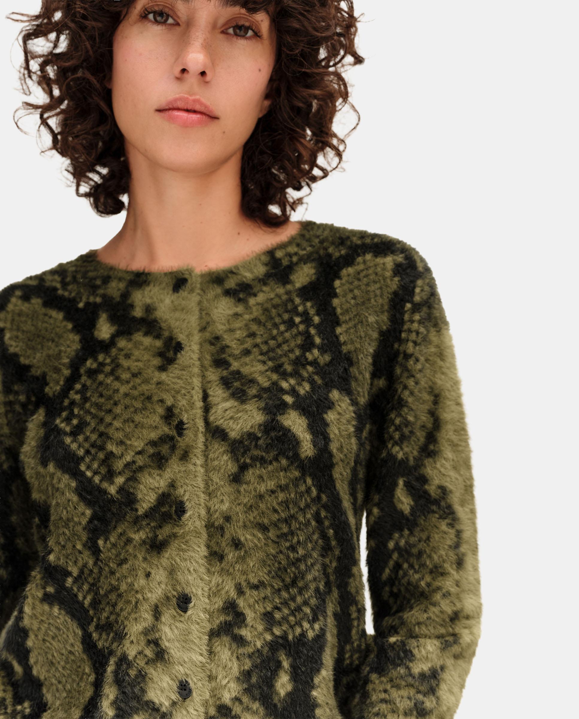 Imagen 3 de Cárdigan de mujer pelo recto snake - Bimba y Lola - Kaki Kaki