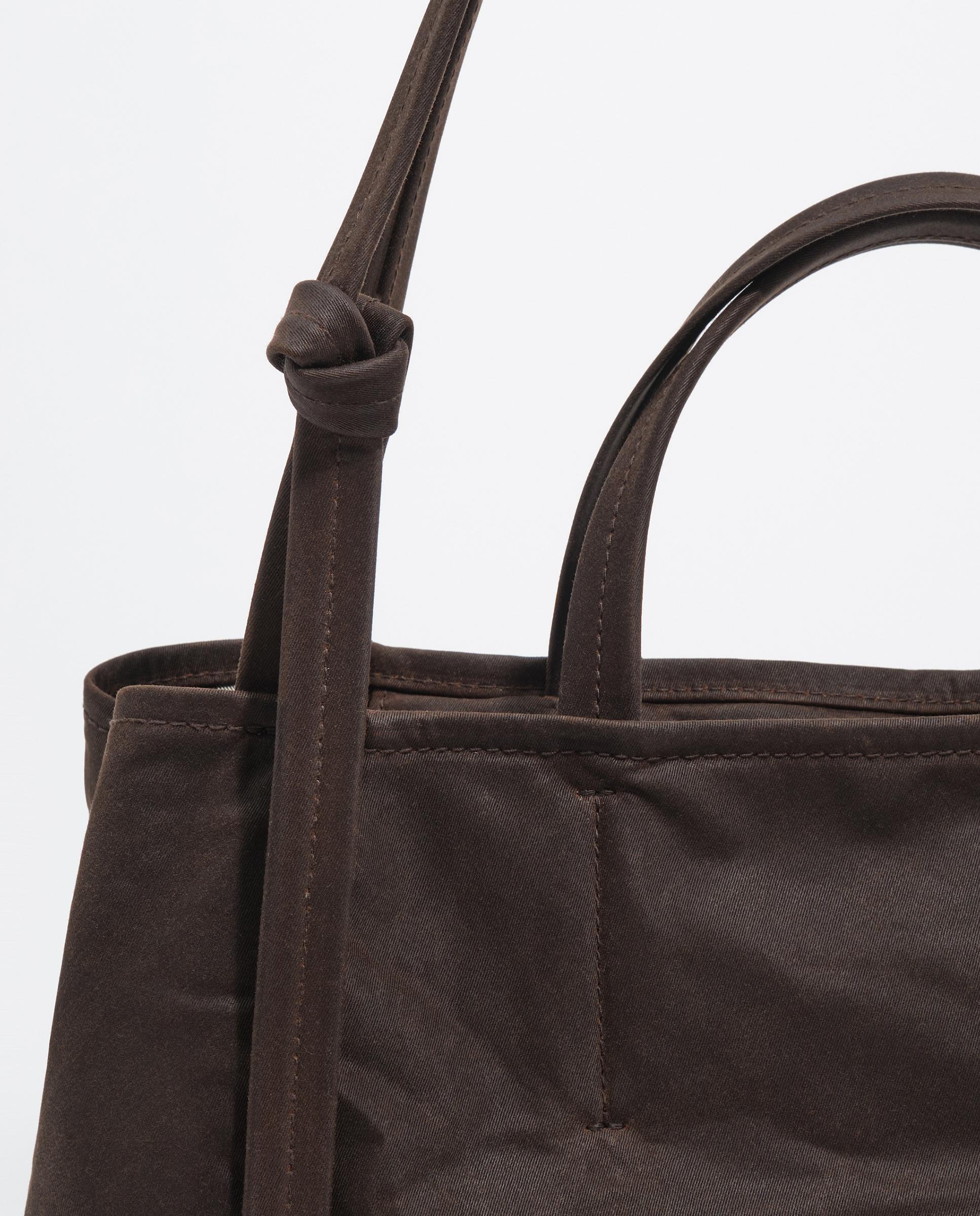 Bolso shopper grande encerado con cierre cremallera - Bimba y Lola - Marrón Marrón-2