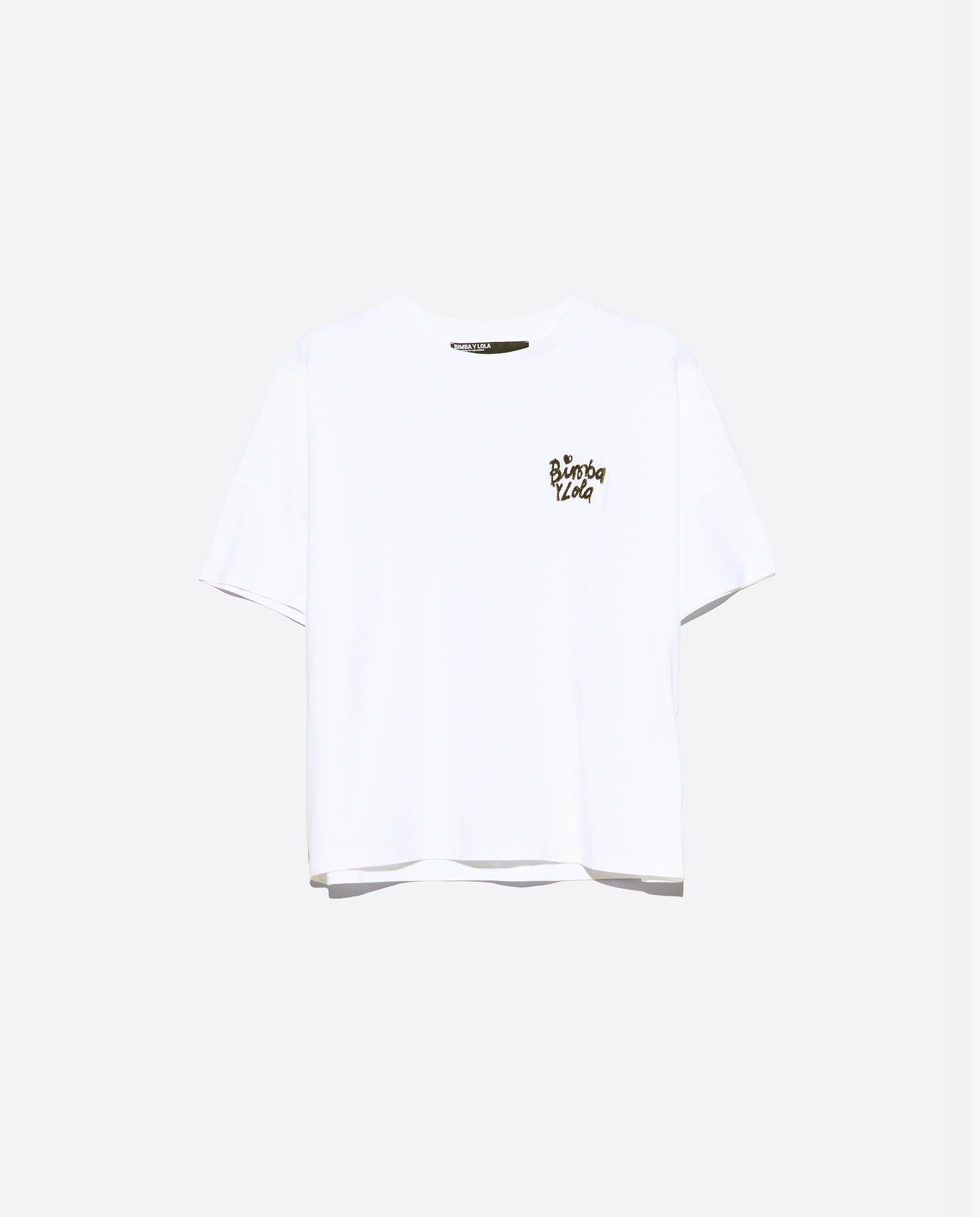 Camiseta de mujer boxy algodón - Bimba y Lola - Blanco Blanco-6