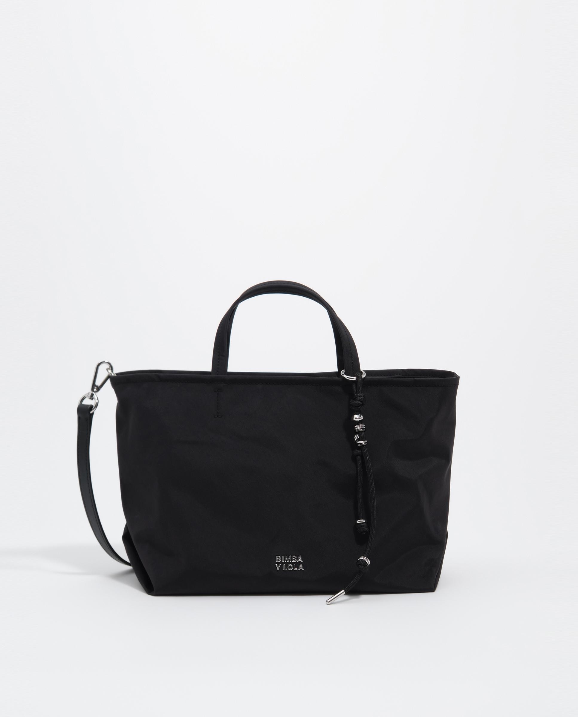 Bolso de hombro de mujer mediano en nylon con asa de mano - Bimba y Lola - Negro Negro-1