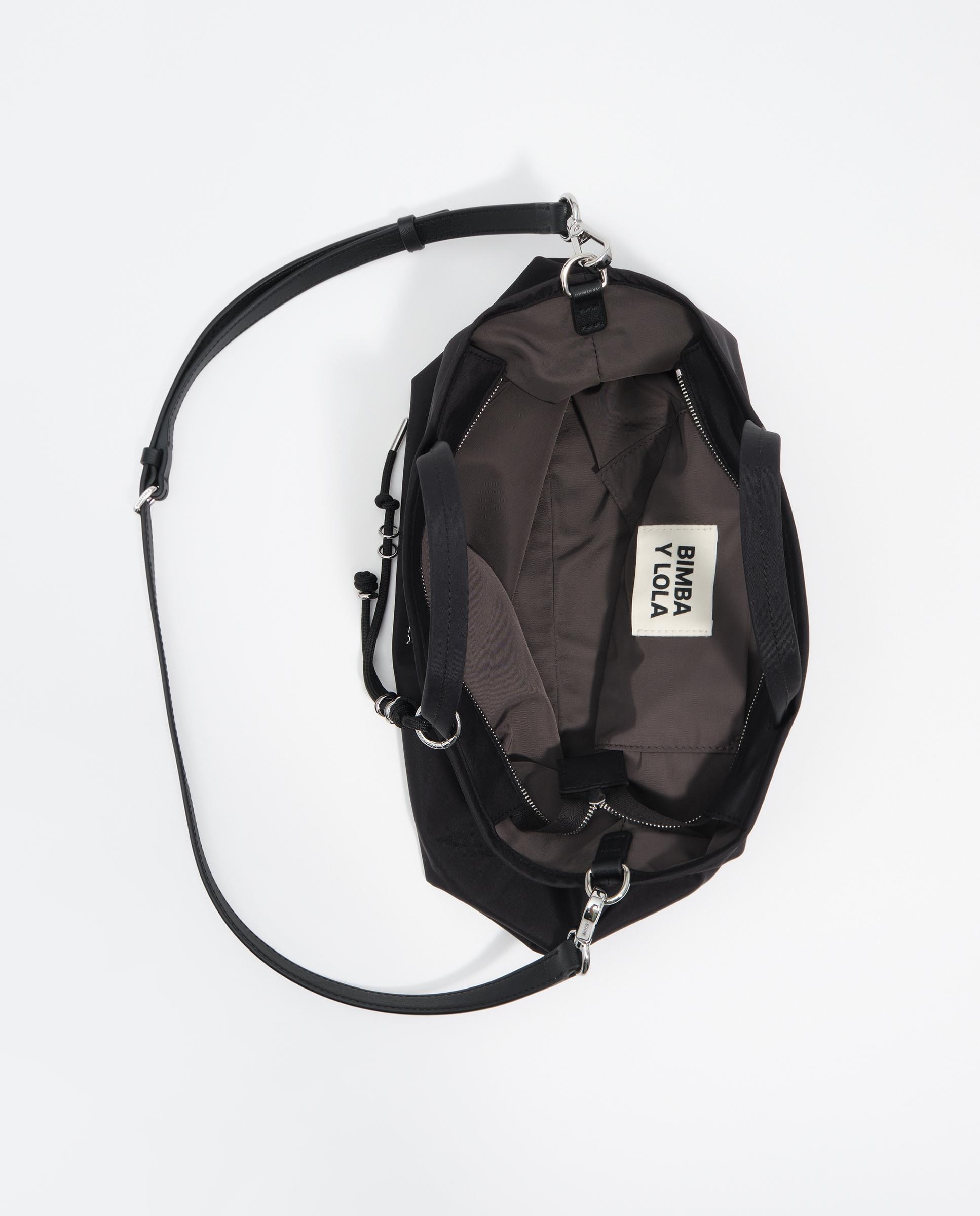 Bolso de hombro de mujer mediano en nylon con asa de mano - Bimba y Lola - Negro Negro-3