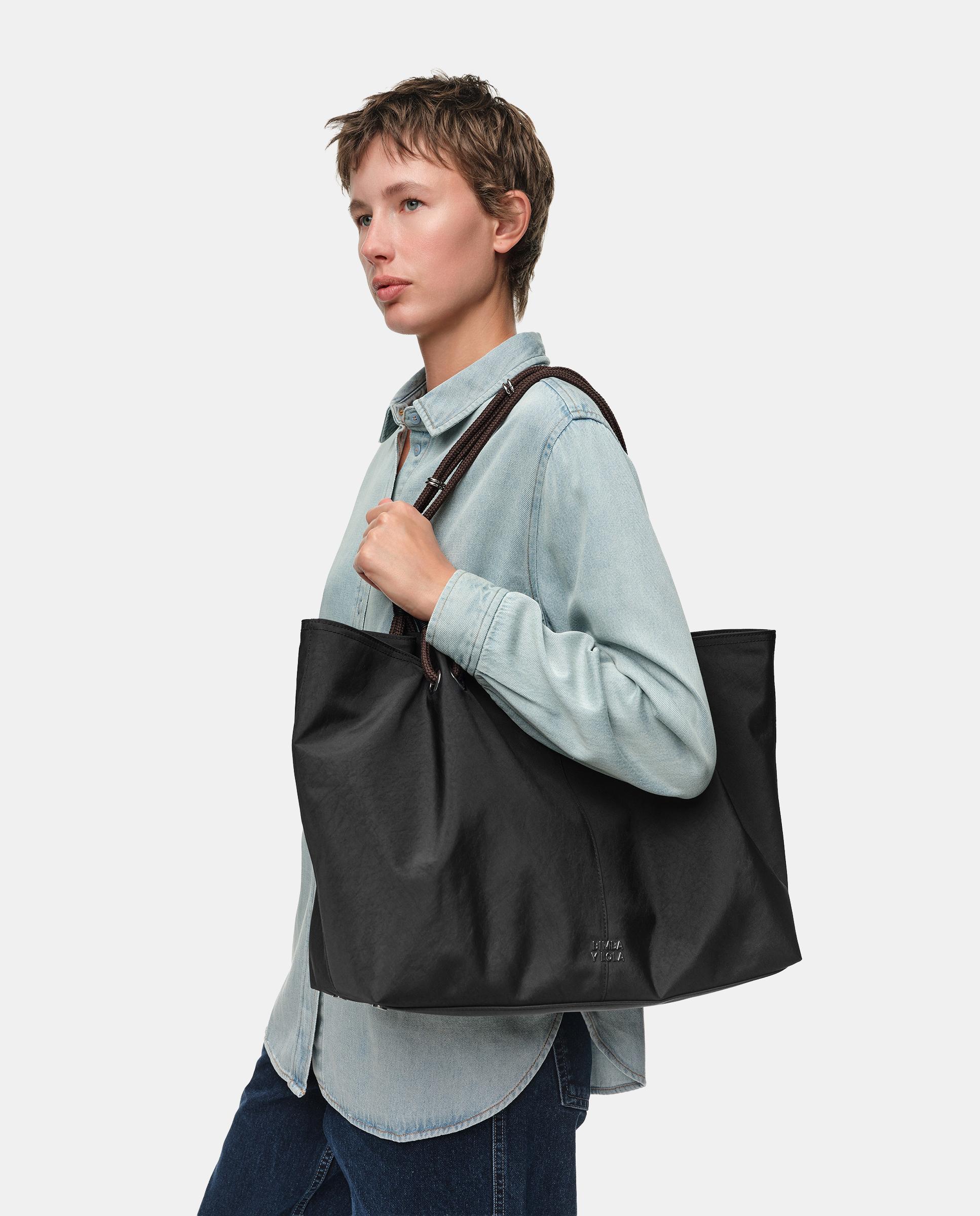 Bolso de hombro de mujer shopper maxi - Bimba y Lola - Negro Negro-2