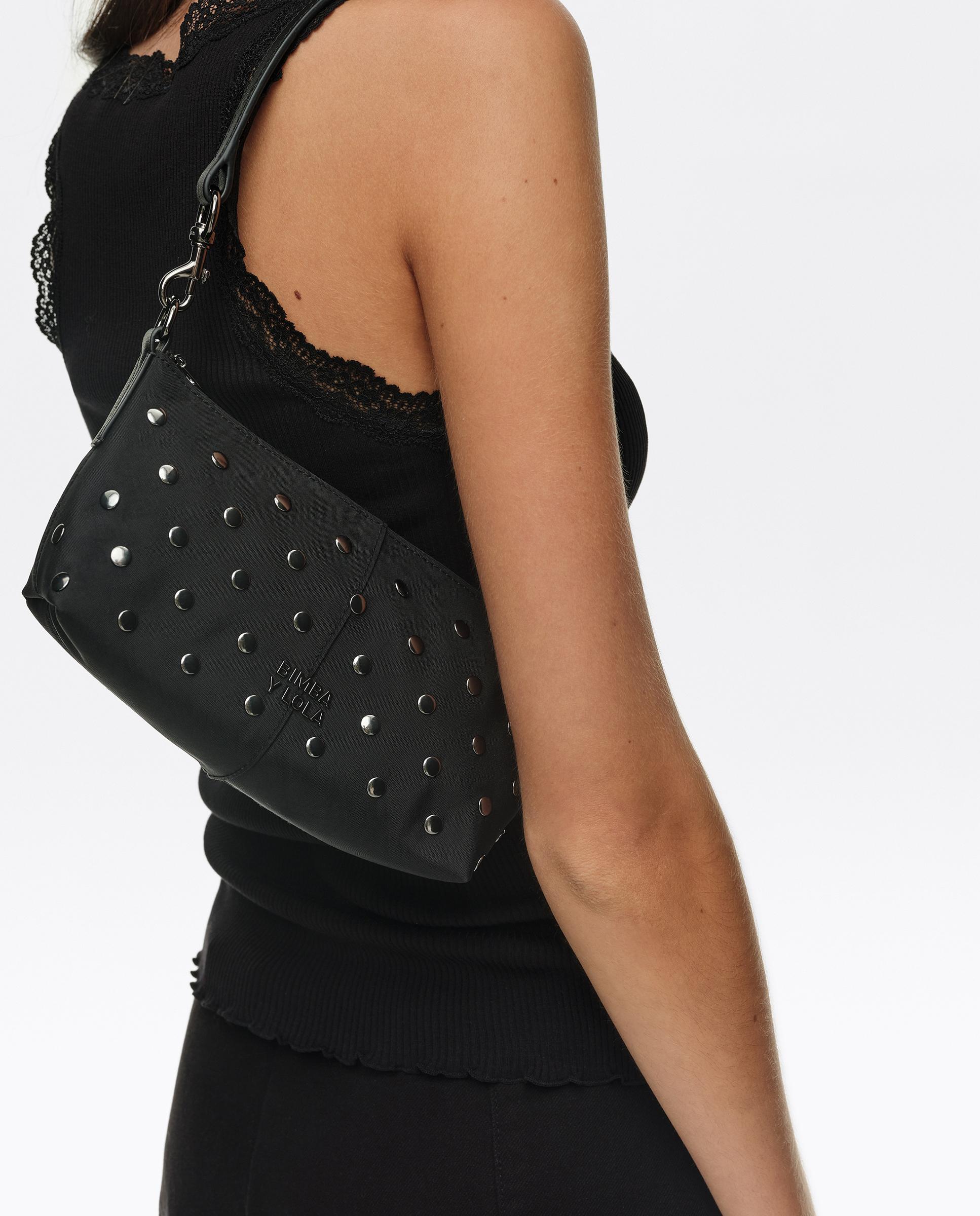 Bandolera de mujer bandolera pequeño nylon tachas - Bimba y Lola - Negro Negro-2