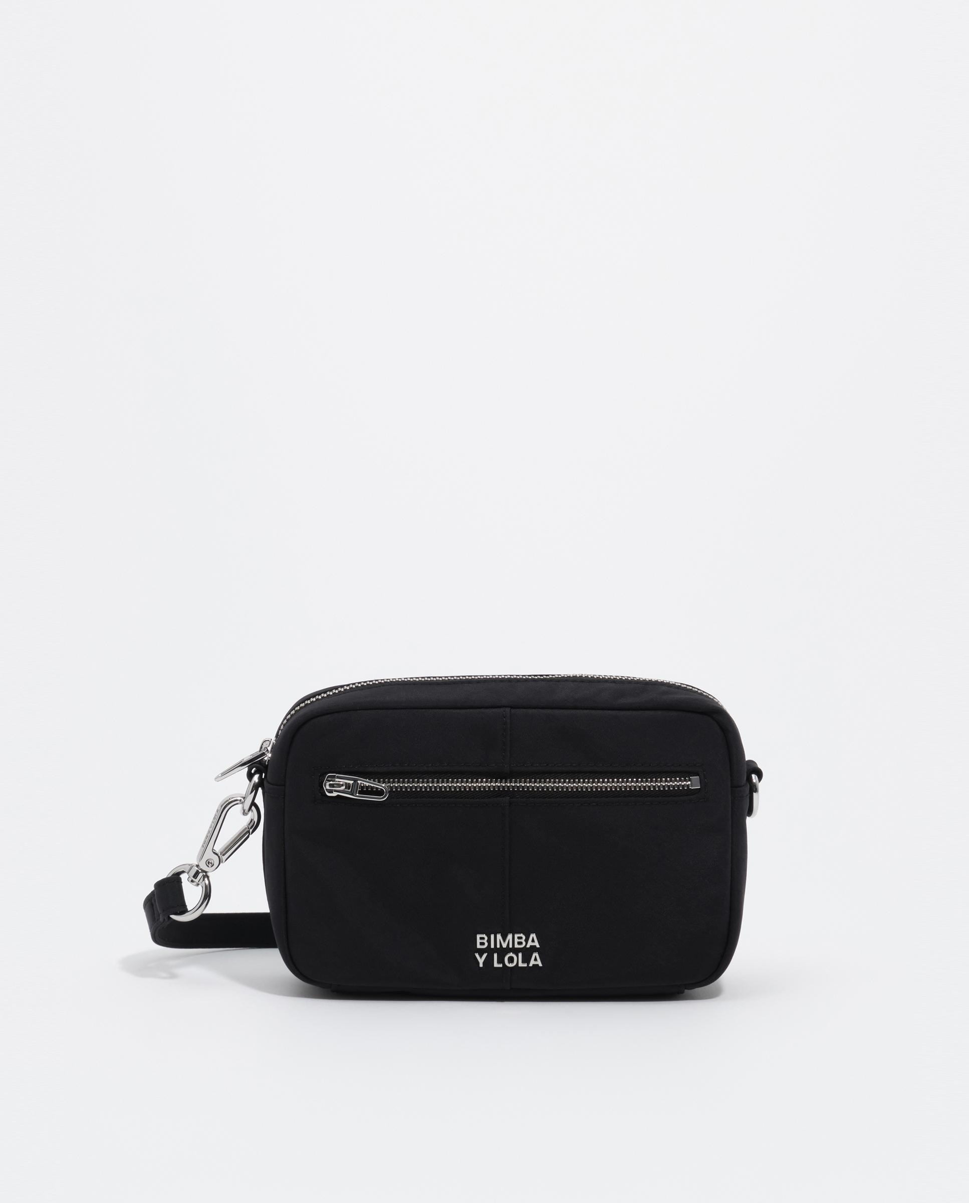 Bolso bandolera pequeño en nylon con cierre cremallera - Bimba y Lola - Negro Negro-1