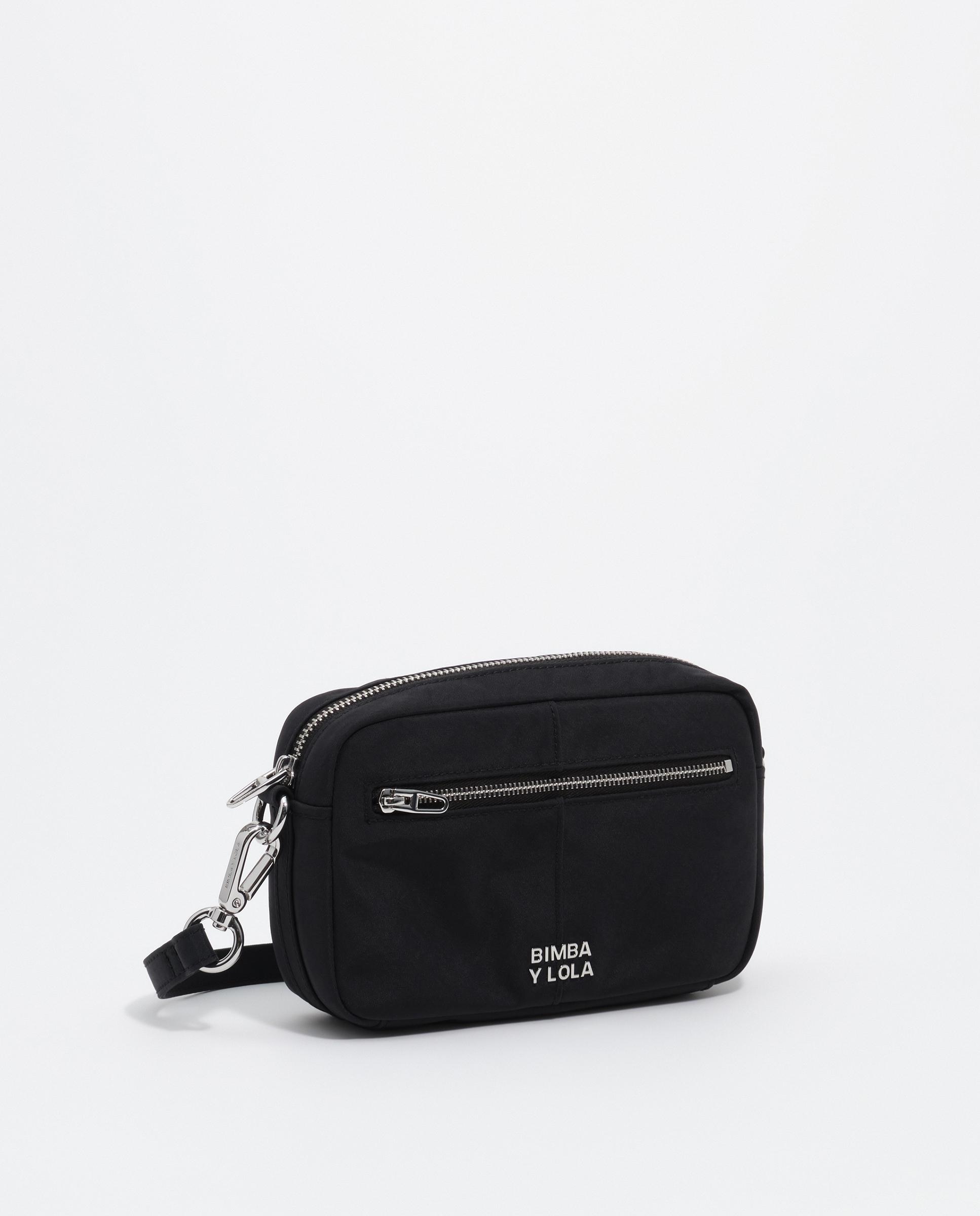 Bolso bandolera pequeño en nylon con cierre cremallera - Bimba y Lola - Negro Negro-3