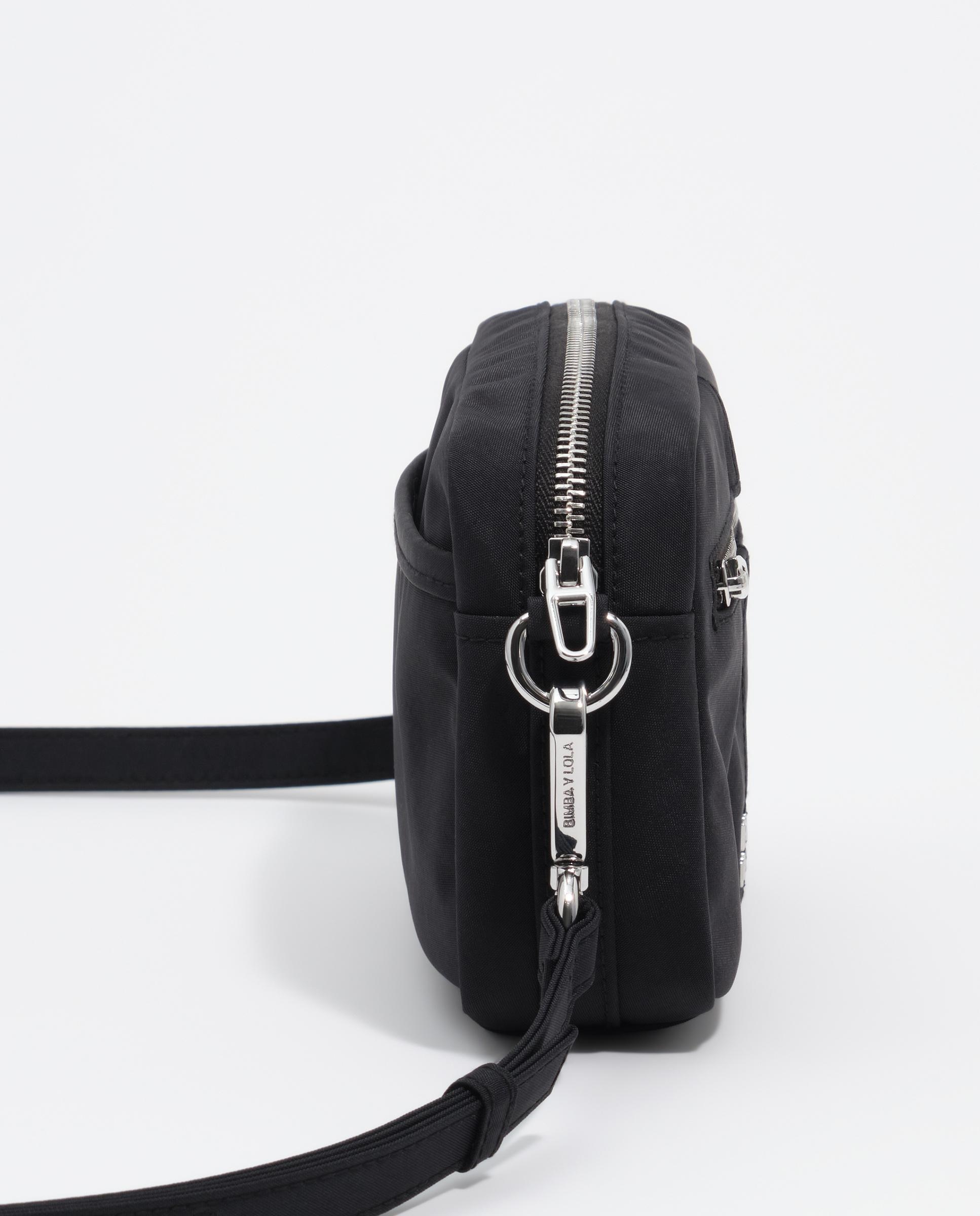 Bolso bandolera pequeño en nylon con cierre cremallera - Bimba y Lola - Negro Negro-2
