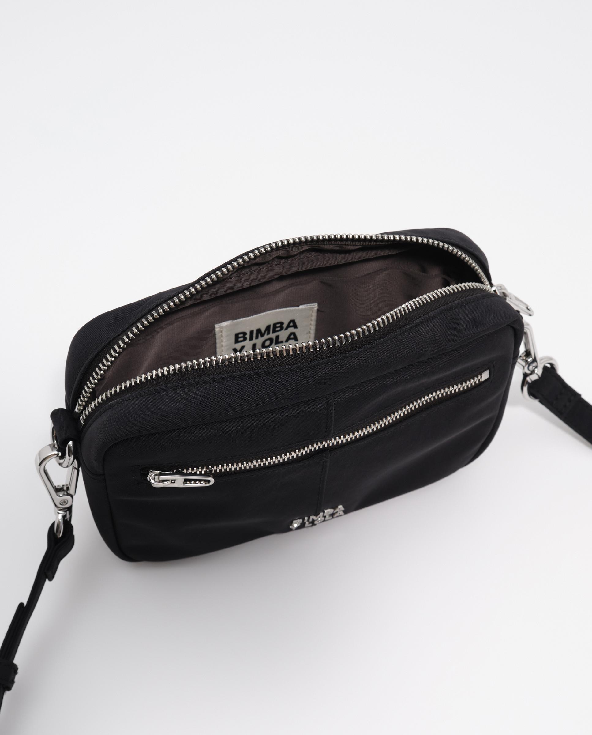 Bolso bandolera pequeño en nylon con cierre cremallera - Bimba y Lola - Negro Negro-5