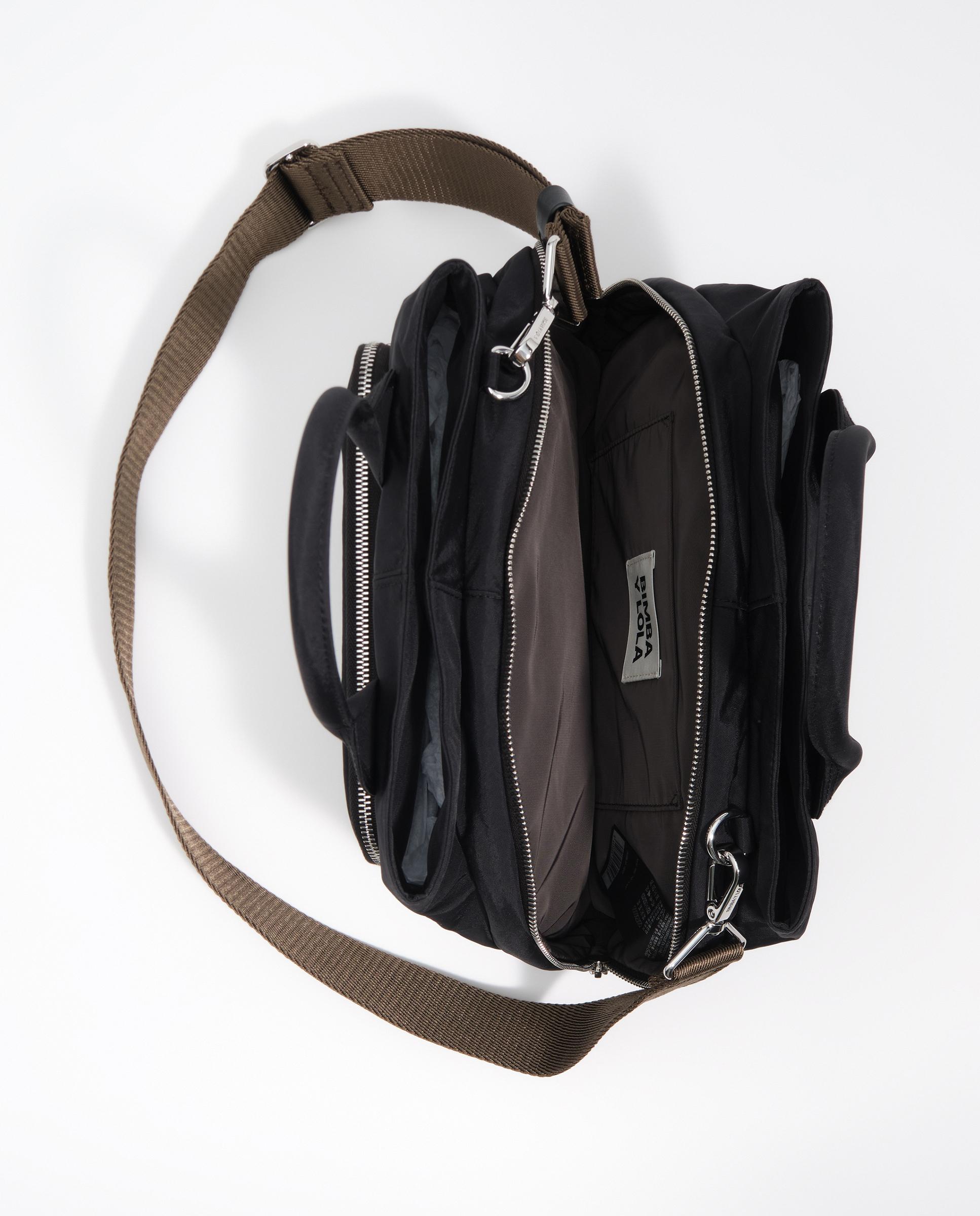 Imagen 3 de Bolso de mano grande en nylon con cierre cremallera - Bimba y Lola - Negro Negro