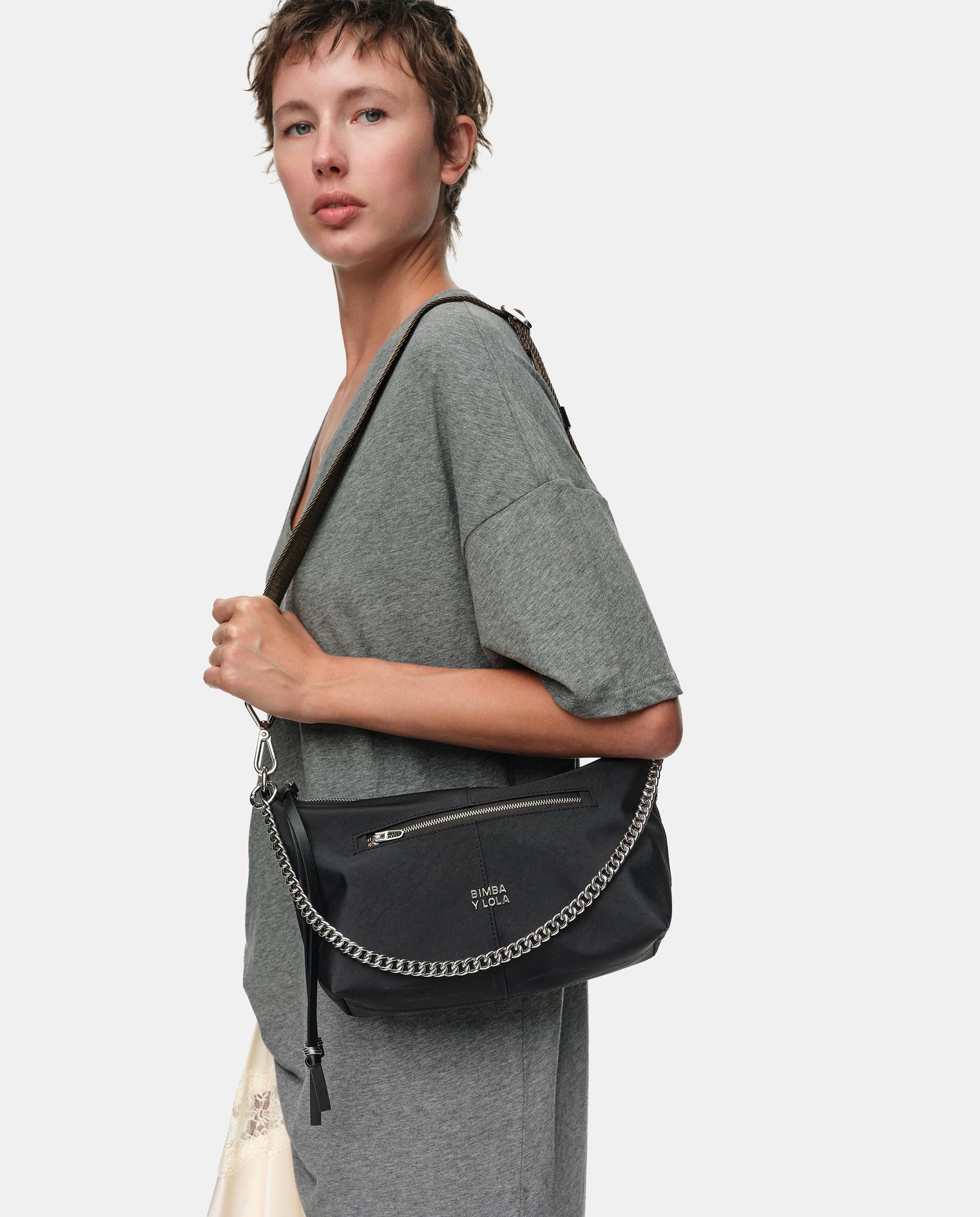 Bandolera de mujer madrid grande nylon - Bimba y Lola - Negro Negro-2