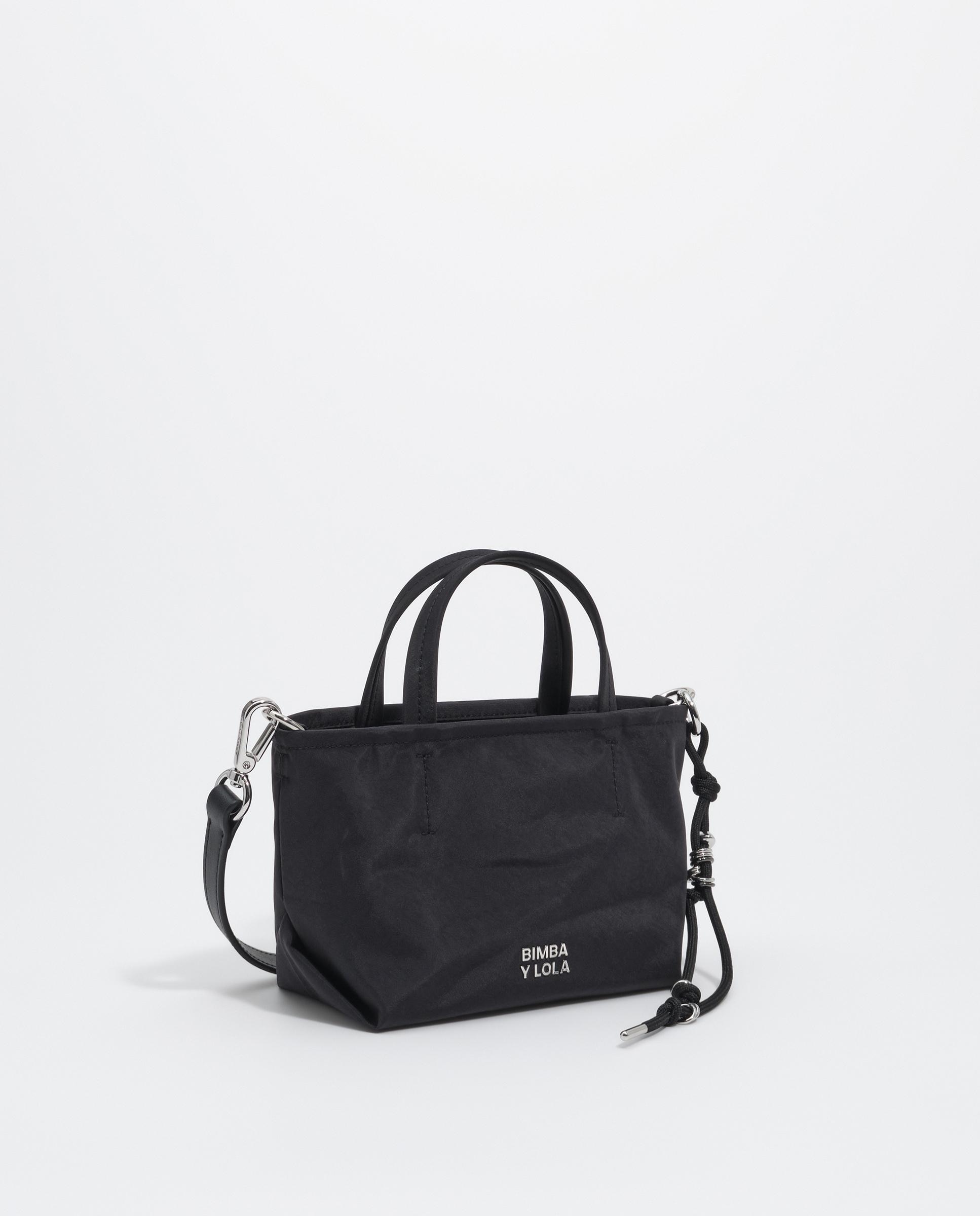 Bolso pequeño en nylon con asa de mano - Bimba y Lola - Negro Negro-3