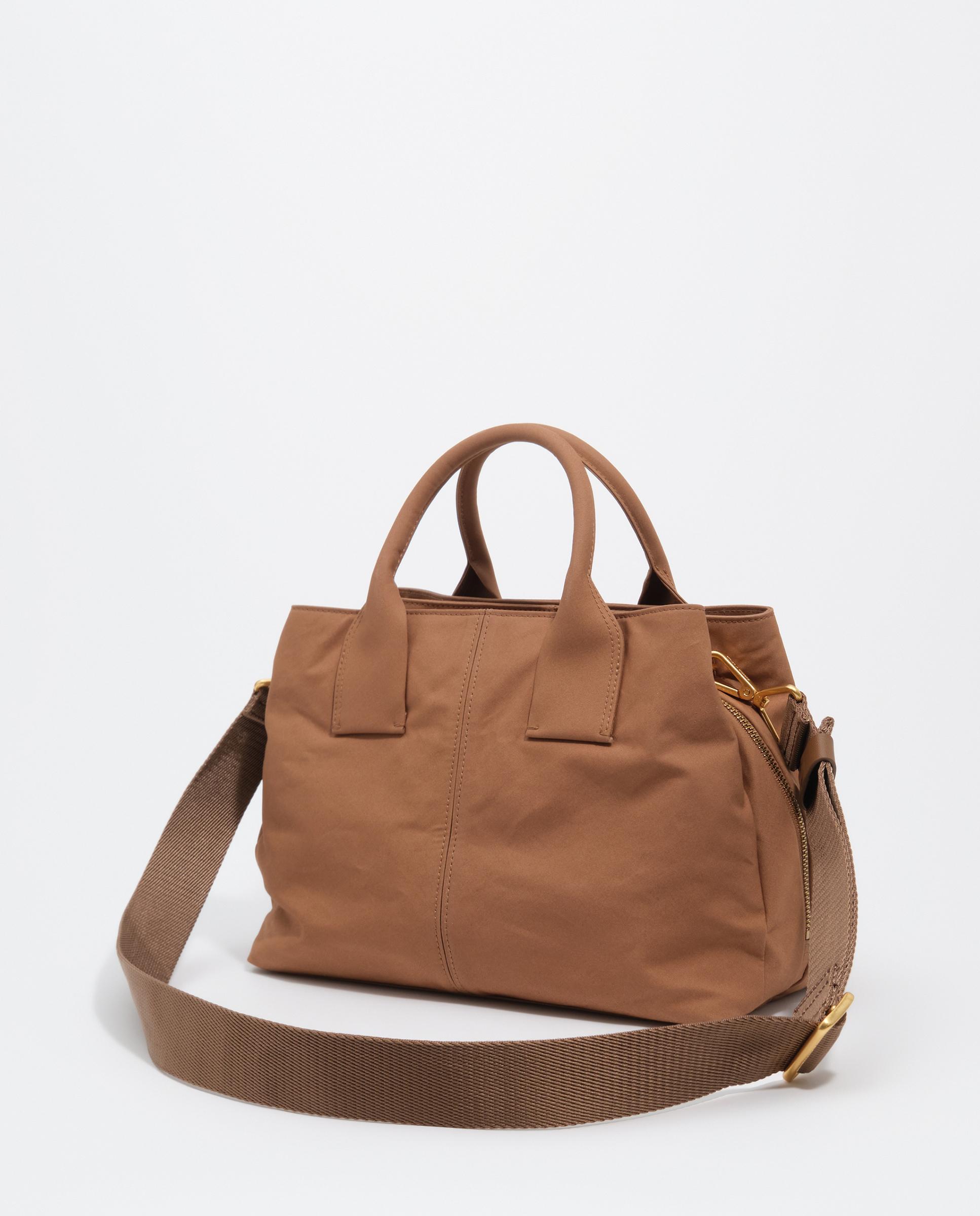 Bolso de mano grande de algodón con acabados metálicos - Bimba y Lola - Marrón Marrón-7