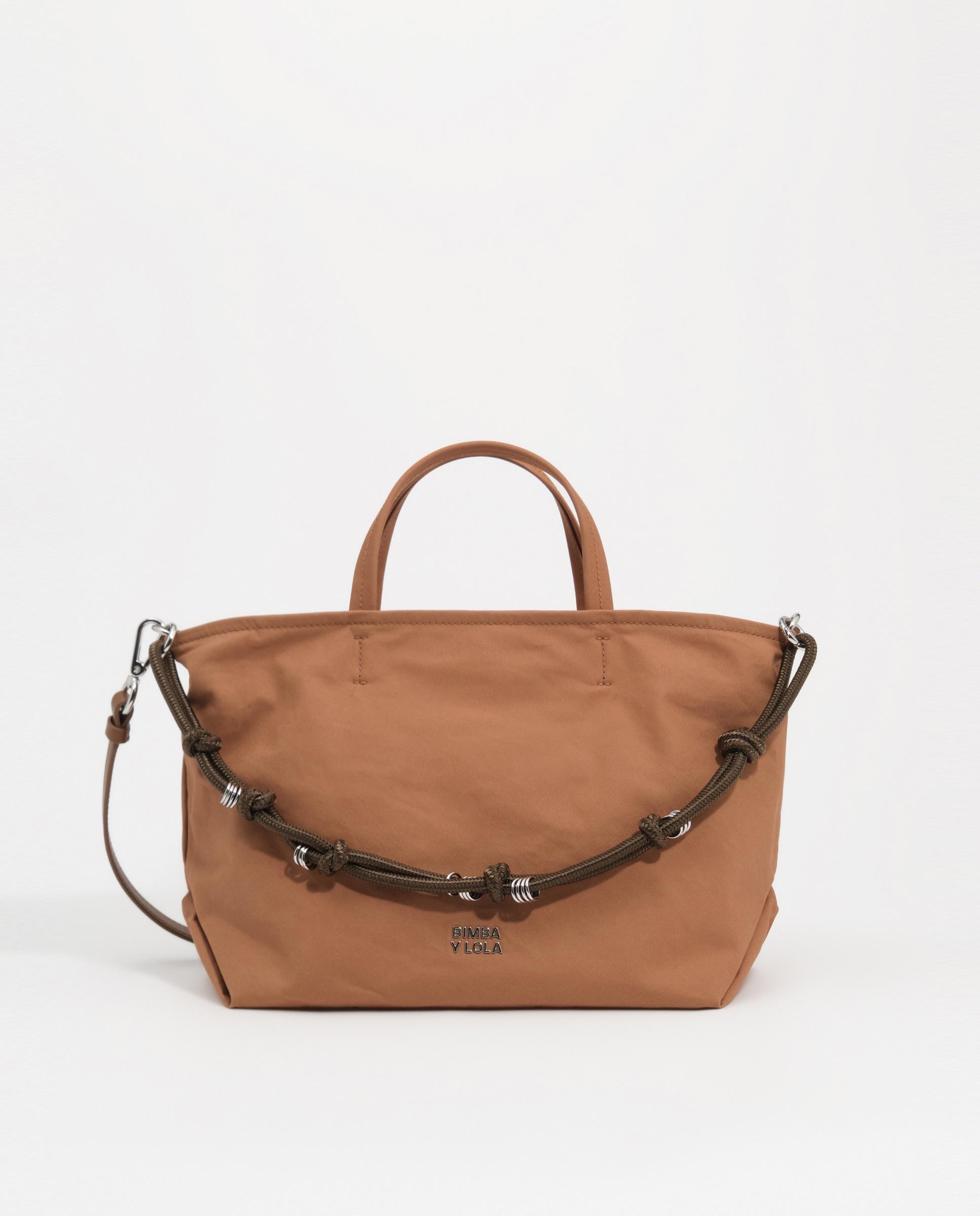 Bolso de hombro de mujer mediano algodón - Bimba y Lola - Marrón Marrón-1